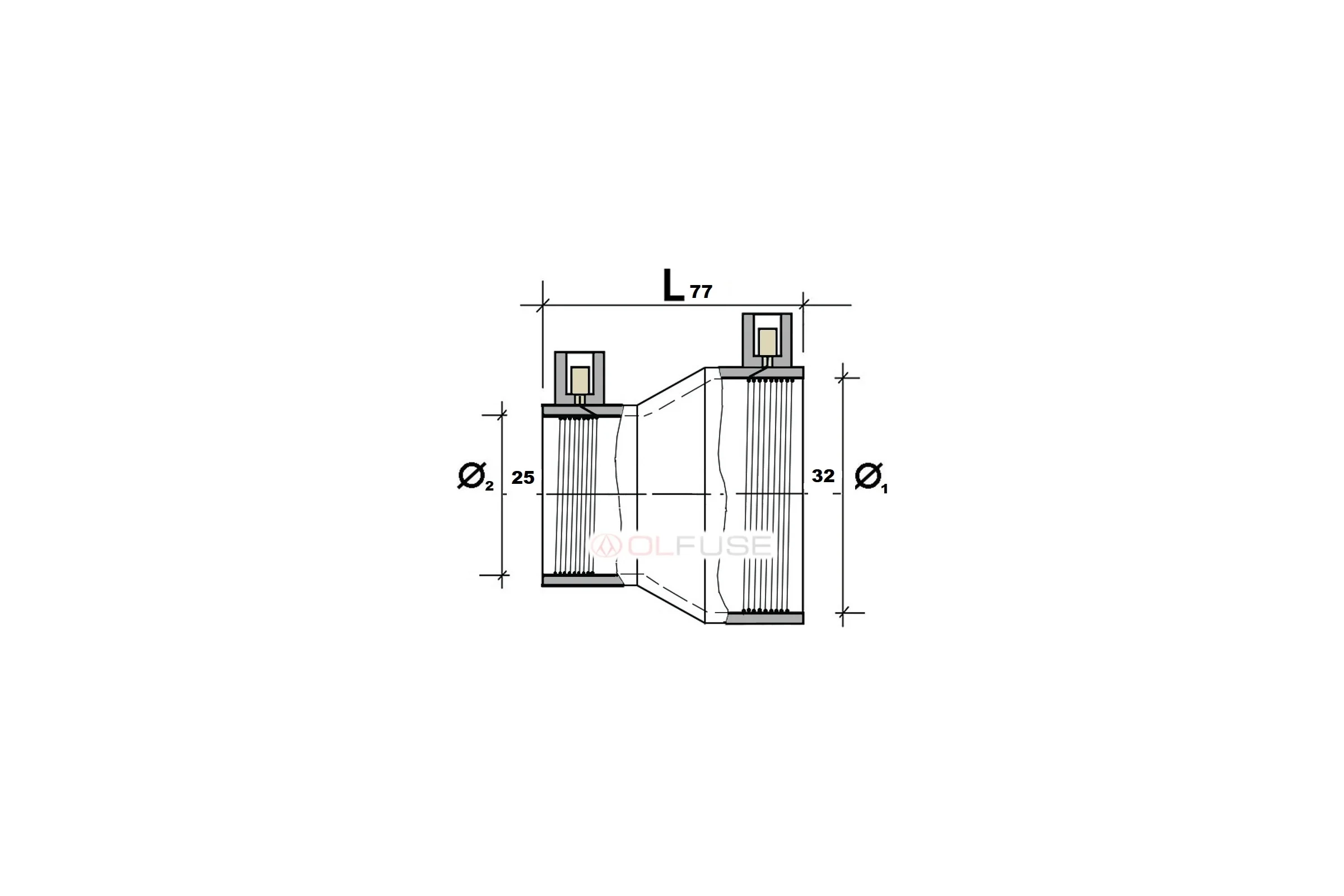 Электросварной переход OLFUSE pn16 sdr11 pe100 d32x25, 7729032025