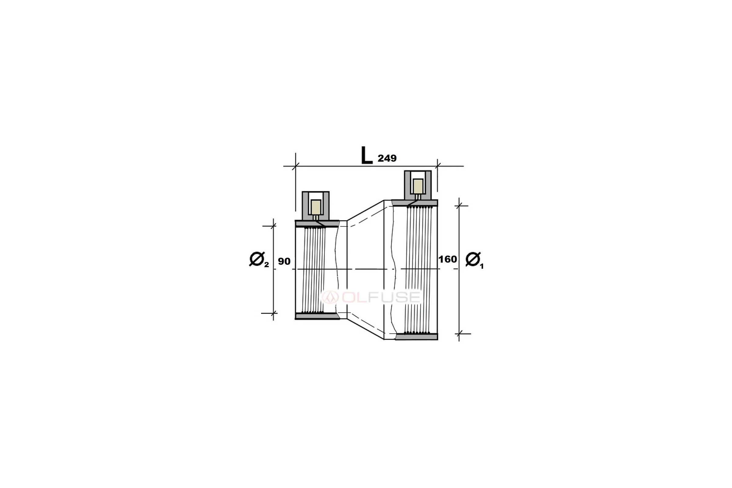 Электросварной переход OLFUSE pn16 sdr11 pe100 d160x90, 7729160090