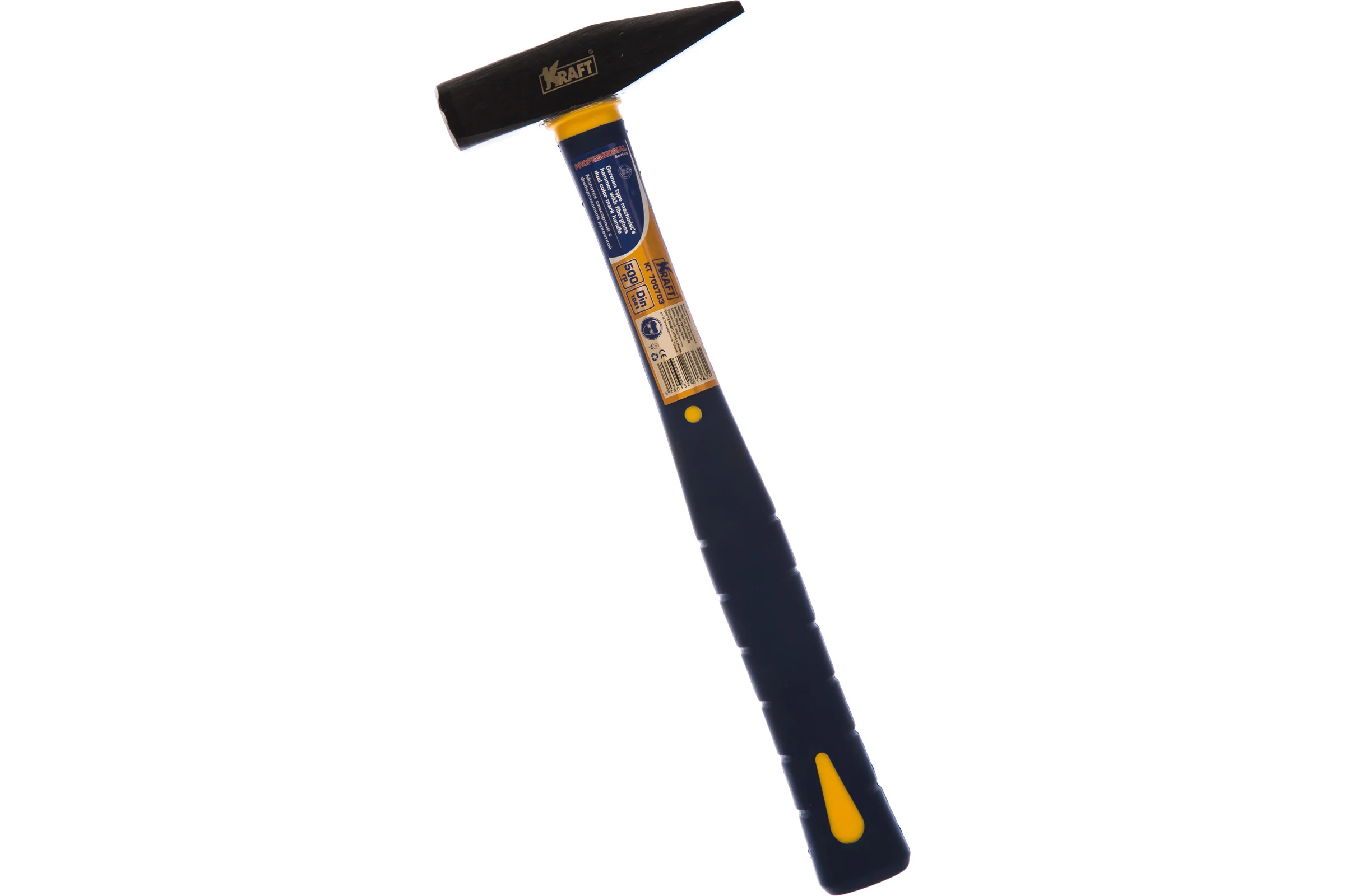 Слесарный молоток с фибергласовой рукояткой 500 г KRAFT KT 700703