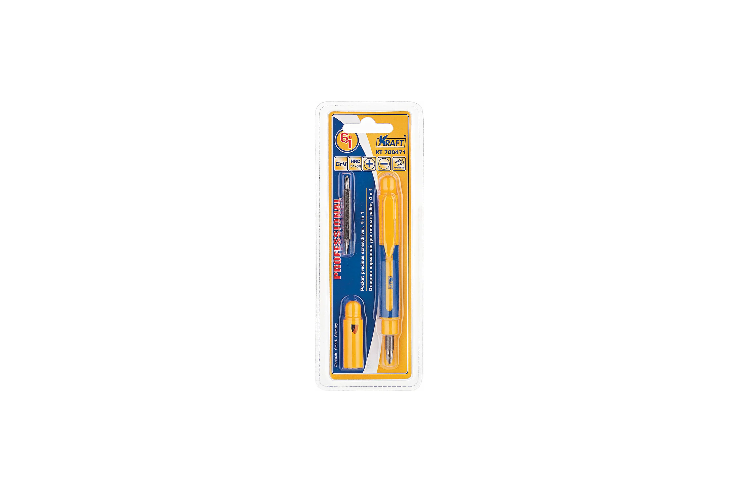 Карманная отвертка для точных работ 4 в 1 KRAFT KT 700471