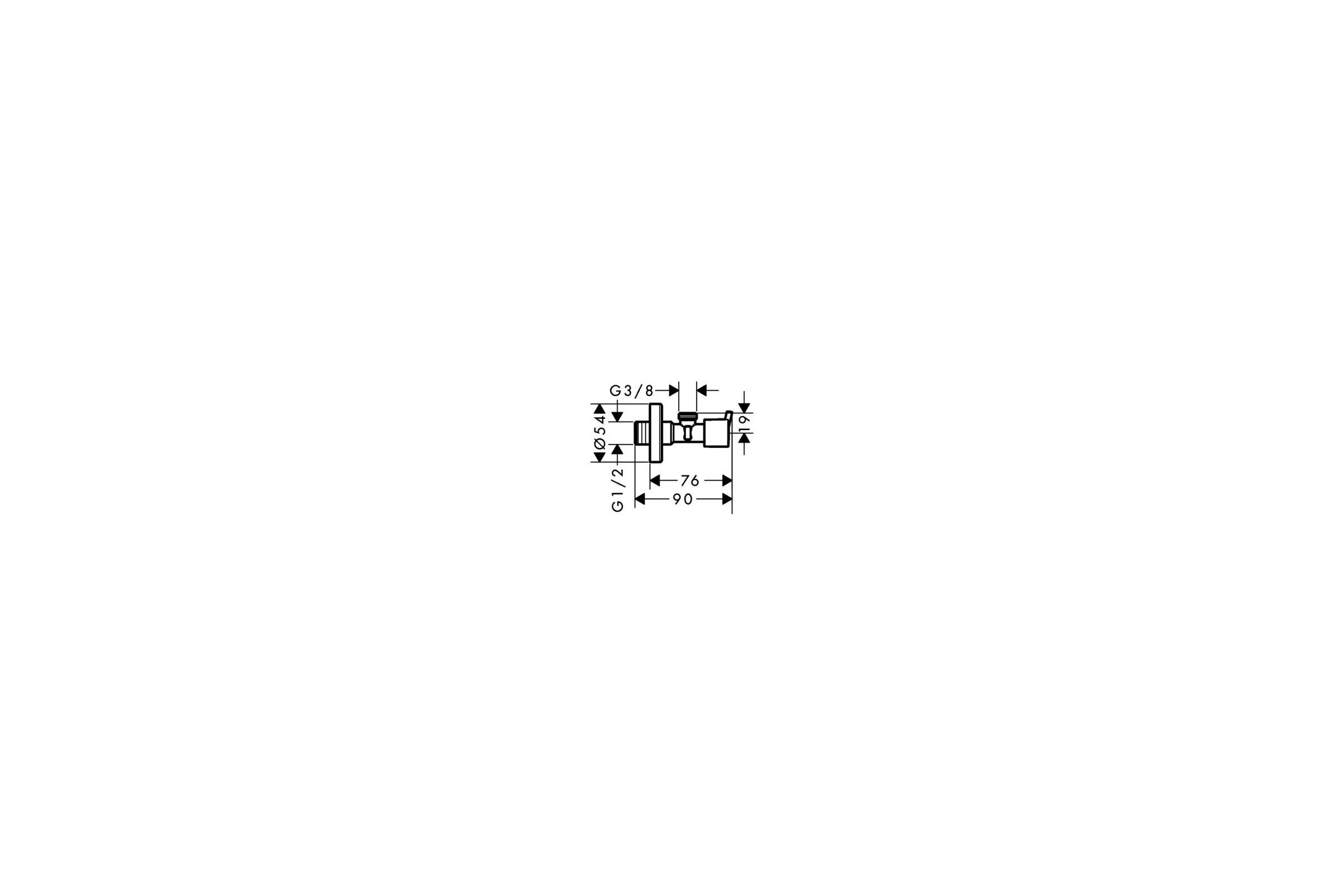 Угловой переходник HANSGROHE 13901000 Angle Valve S 00000007301