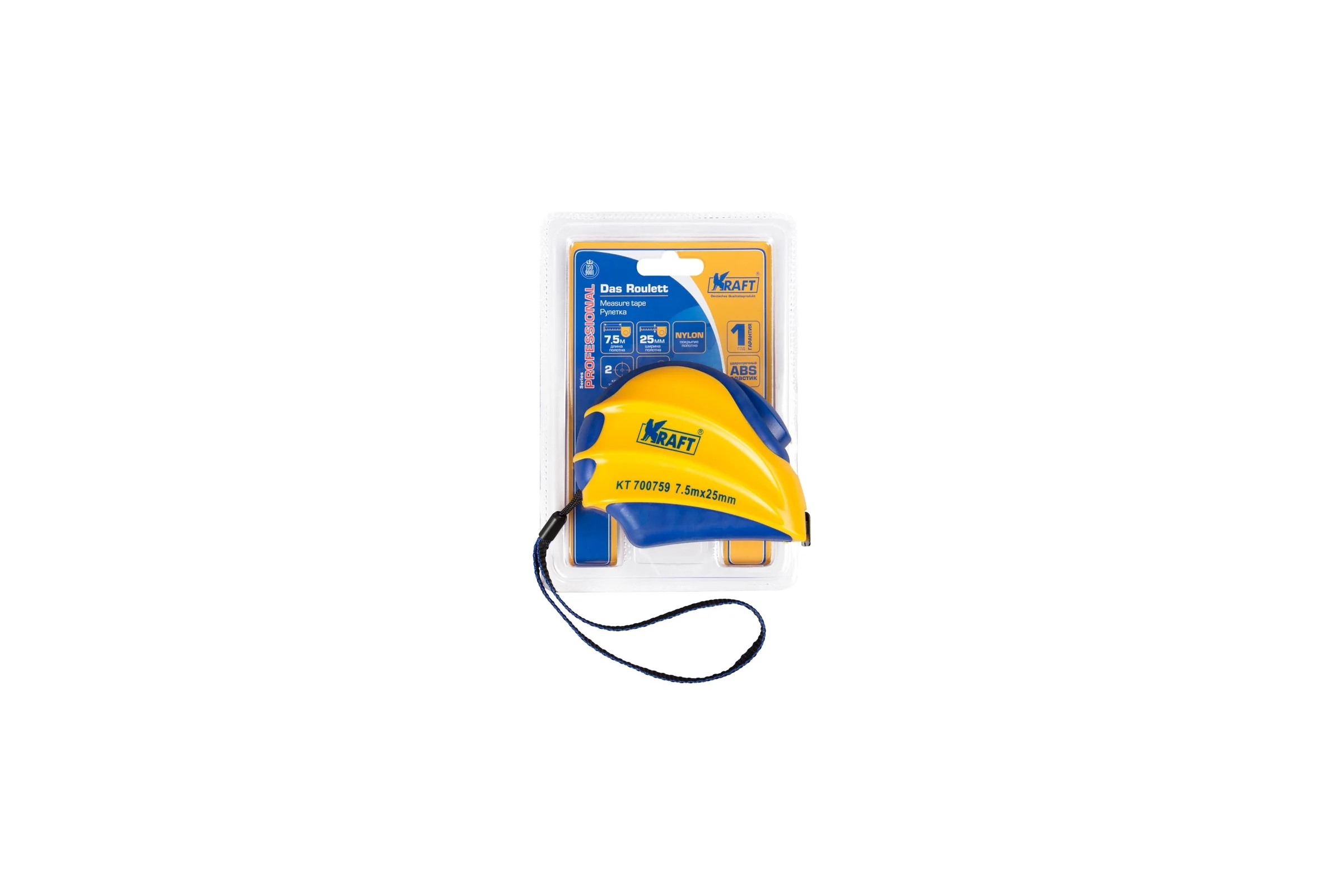 Рулетка 7,5 м х 25 mm KRAFT Professional KT 700759