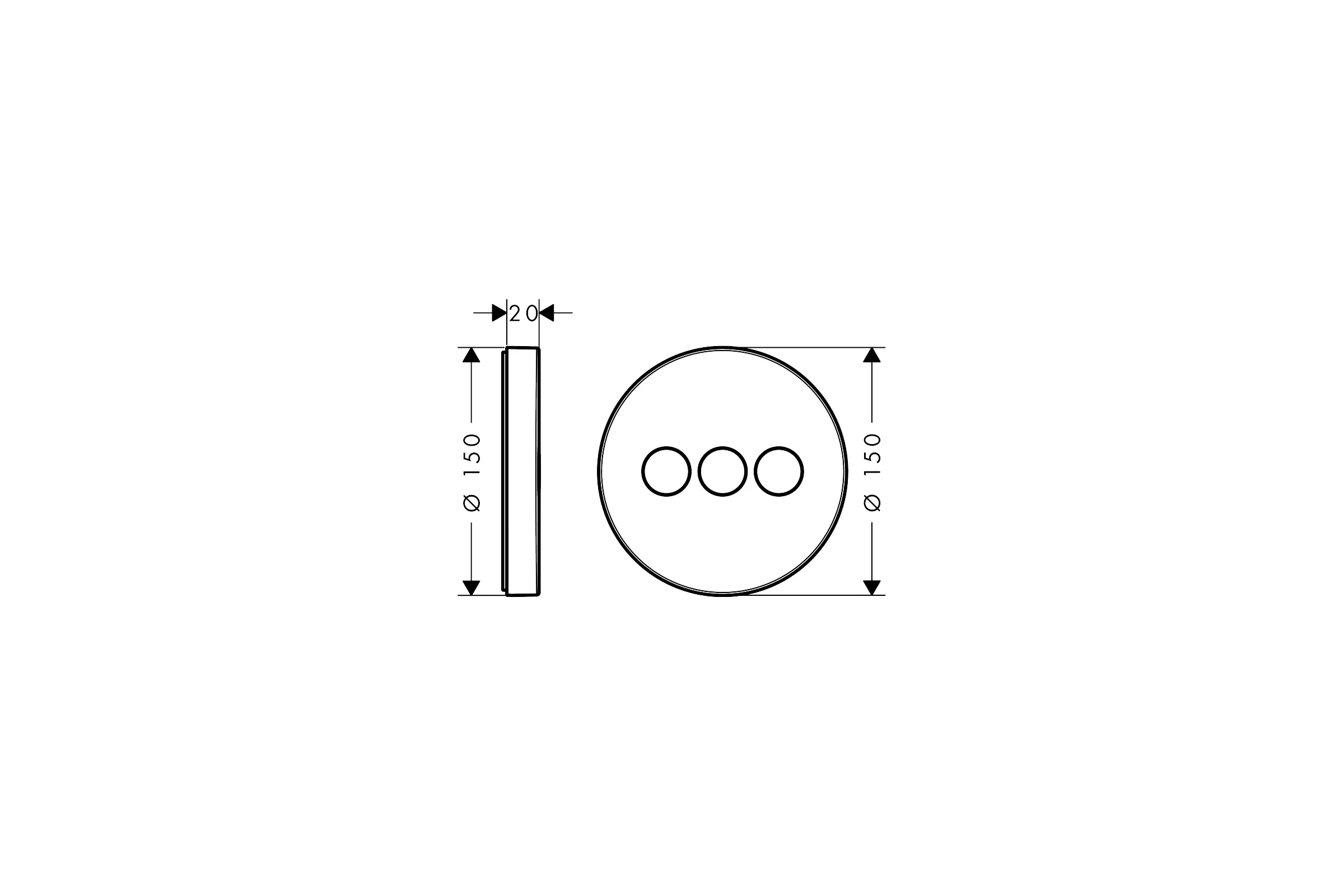 Запорный вентиль HANSGROHE 15745000 ShowerSelect S внешняя часть 00000035826