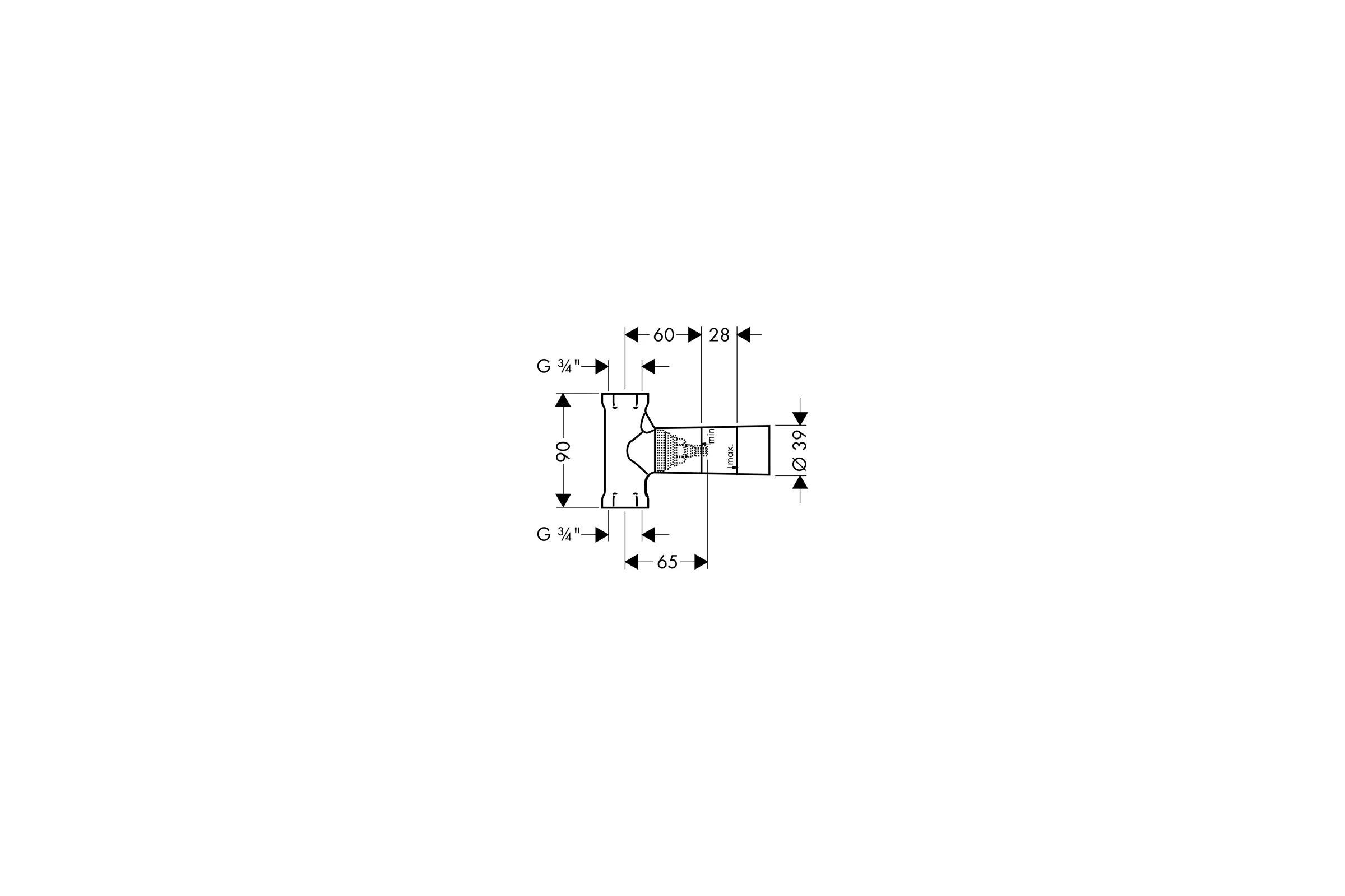 Запорный вентиль HANSGROHE 15970180 (скрытая часть) 00000007587