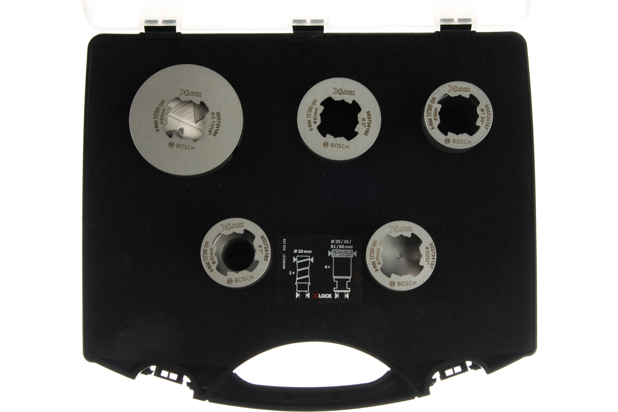 Набор алмазных коронок Dry Speed X-LOCK (25-68 мм; 5 шт.) Bosch 2608599037