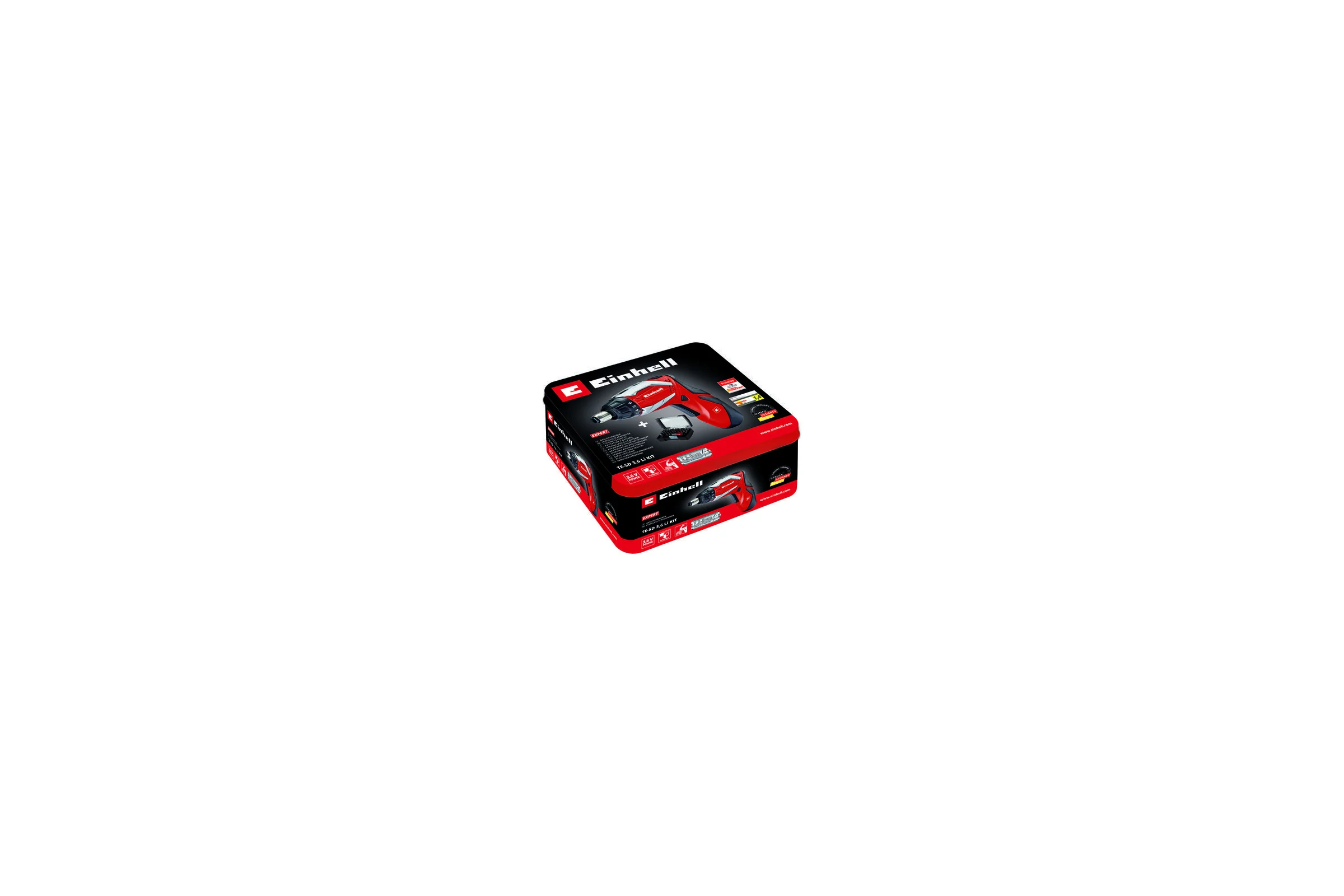 Аккумуляторная отвертка Einhell te-sd 3.6 li, 3.6 В, 0-200 об/мин, 3.5 Нм, рег.момента, трансформер, наб. бит 32, мет. кор. 4513495