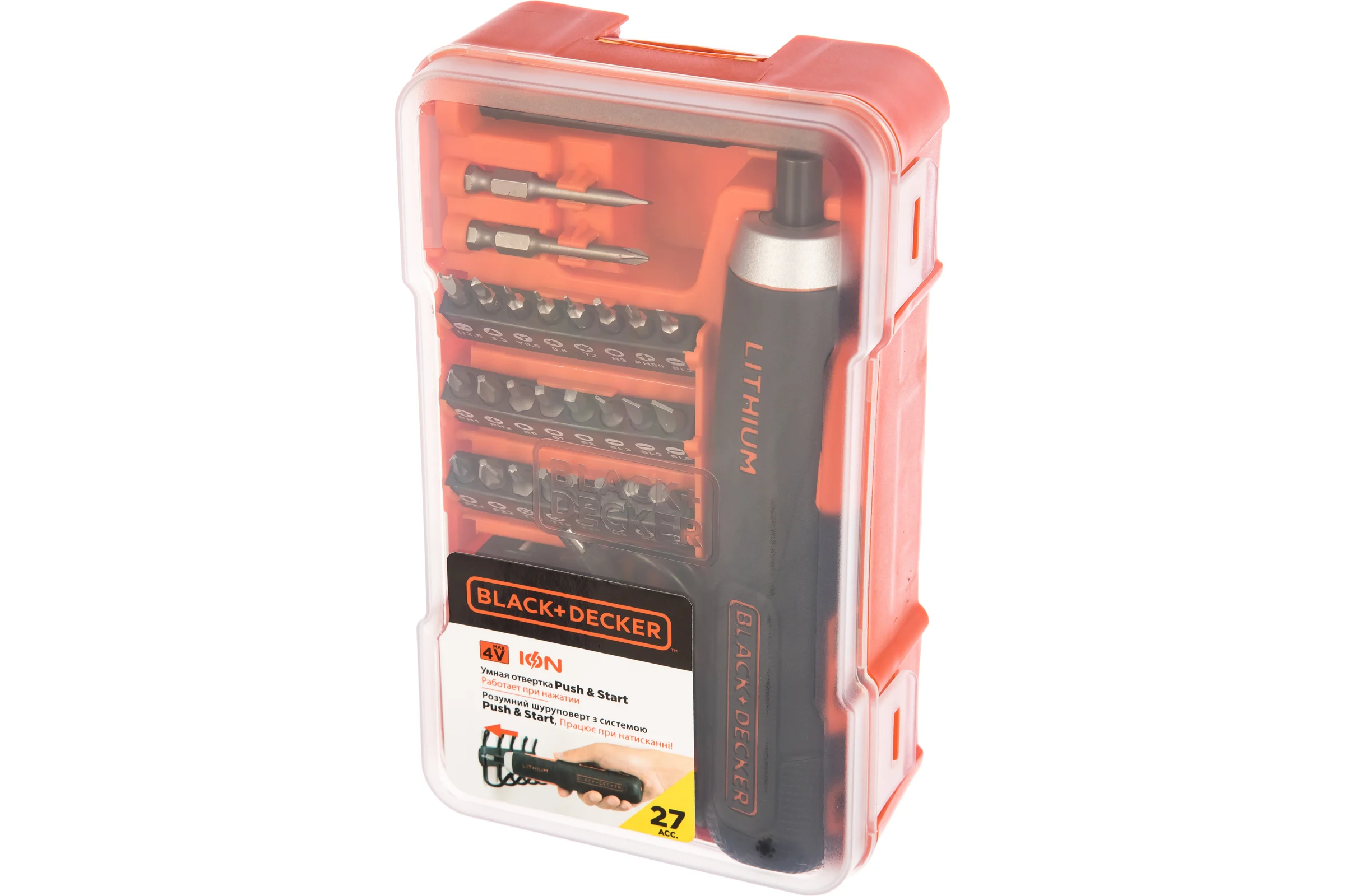 Аккумуляторная отвертка Black&Decker + 27 насадок BD40K27-RU