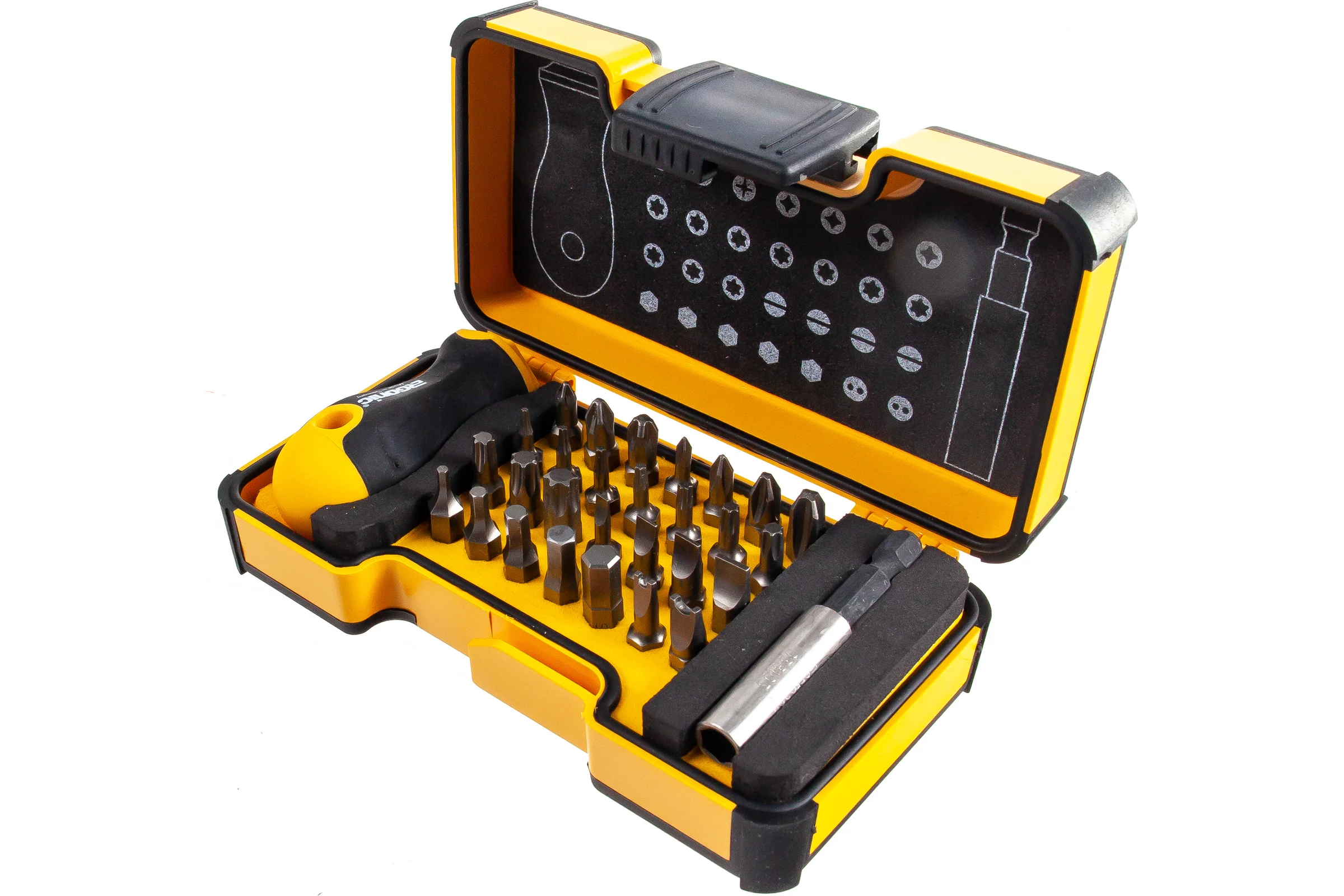 Набор бит SL/PZ/PH/HEX/Tx/U с рукояткой Felo ERGONIC и битодержателем в кейсе, 30 шт. 02073006