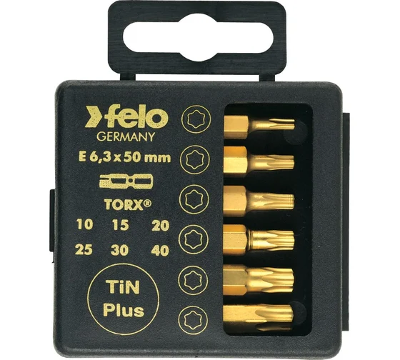 Набор бит Tx TiN  50 мм в кейсе, 6 шт. Felo 03691576