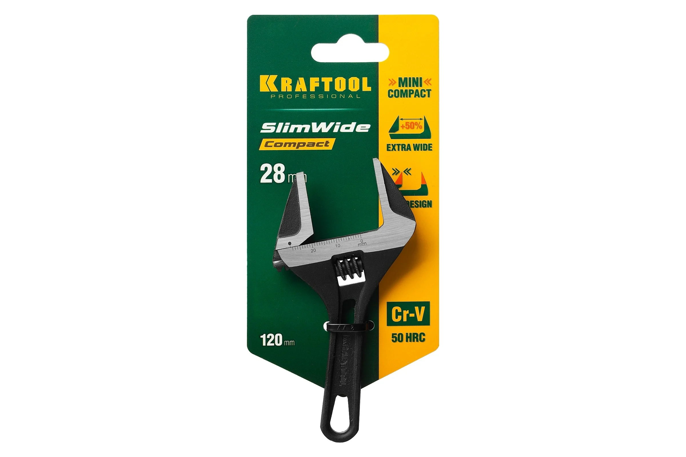 Разводной ключ KRAFTOOL SlimWide Compact, 120 / 28 мм,  27266-15
