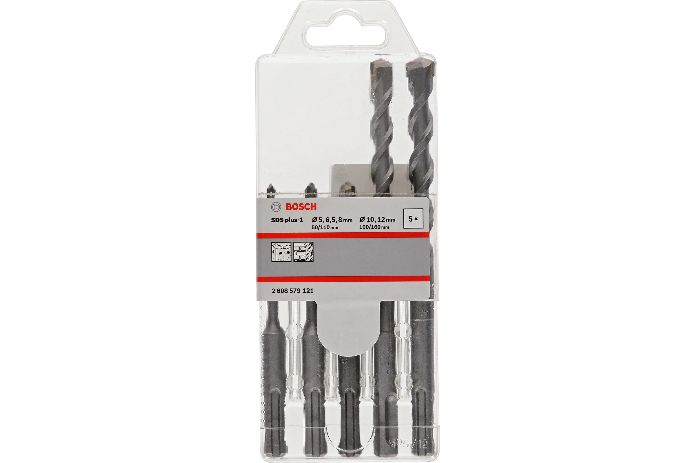 Набор SDS plus-1 (5/6.5/8x110 мм; 10/12x160 мм, 5 шт.) Bosch 2608579121