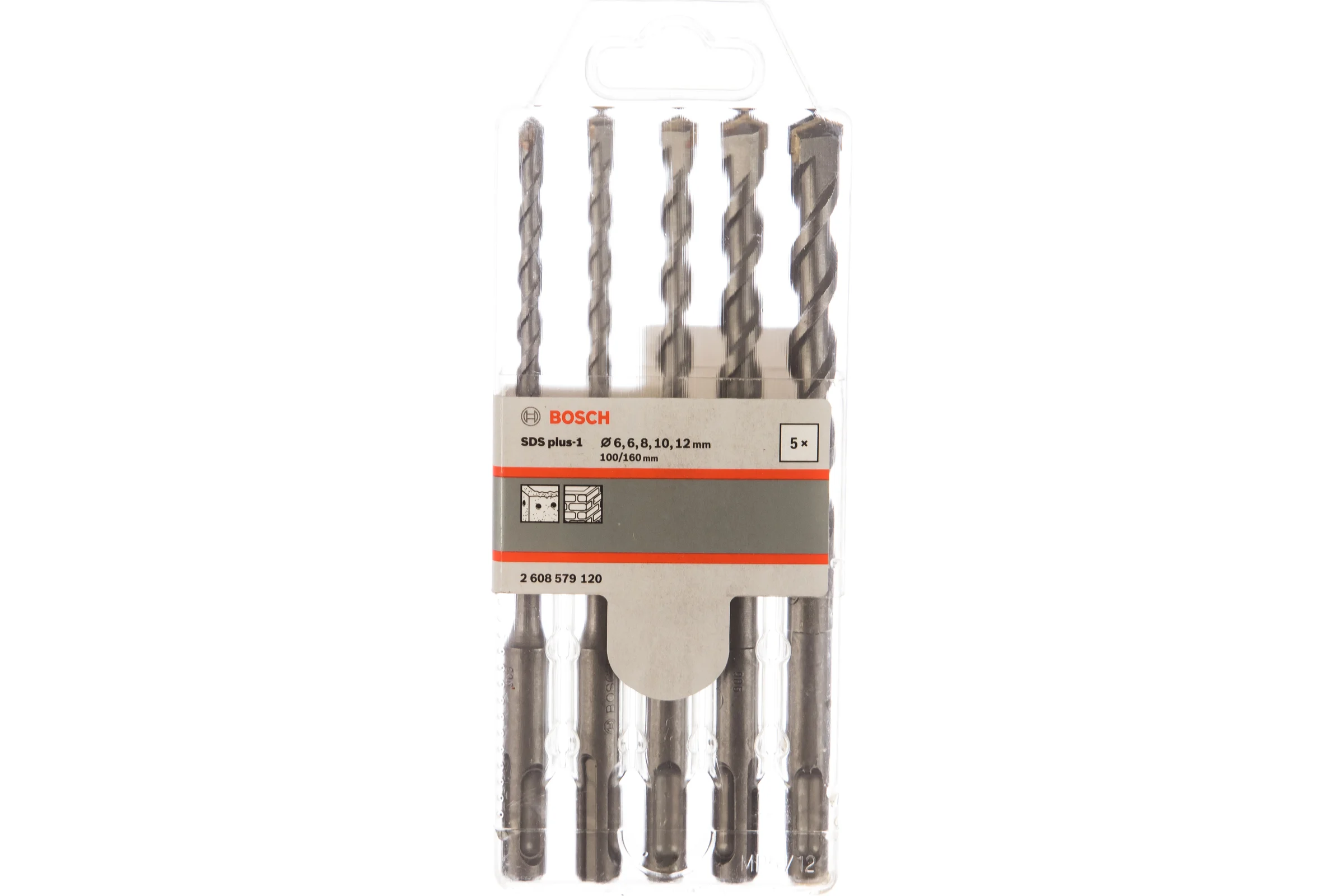 Набор SDS plus-1 (6/6/8/10/12x160 мм, 5 шт.) Bosch 2608579120