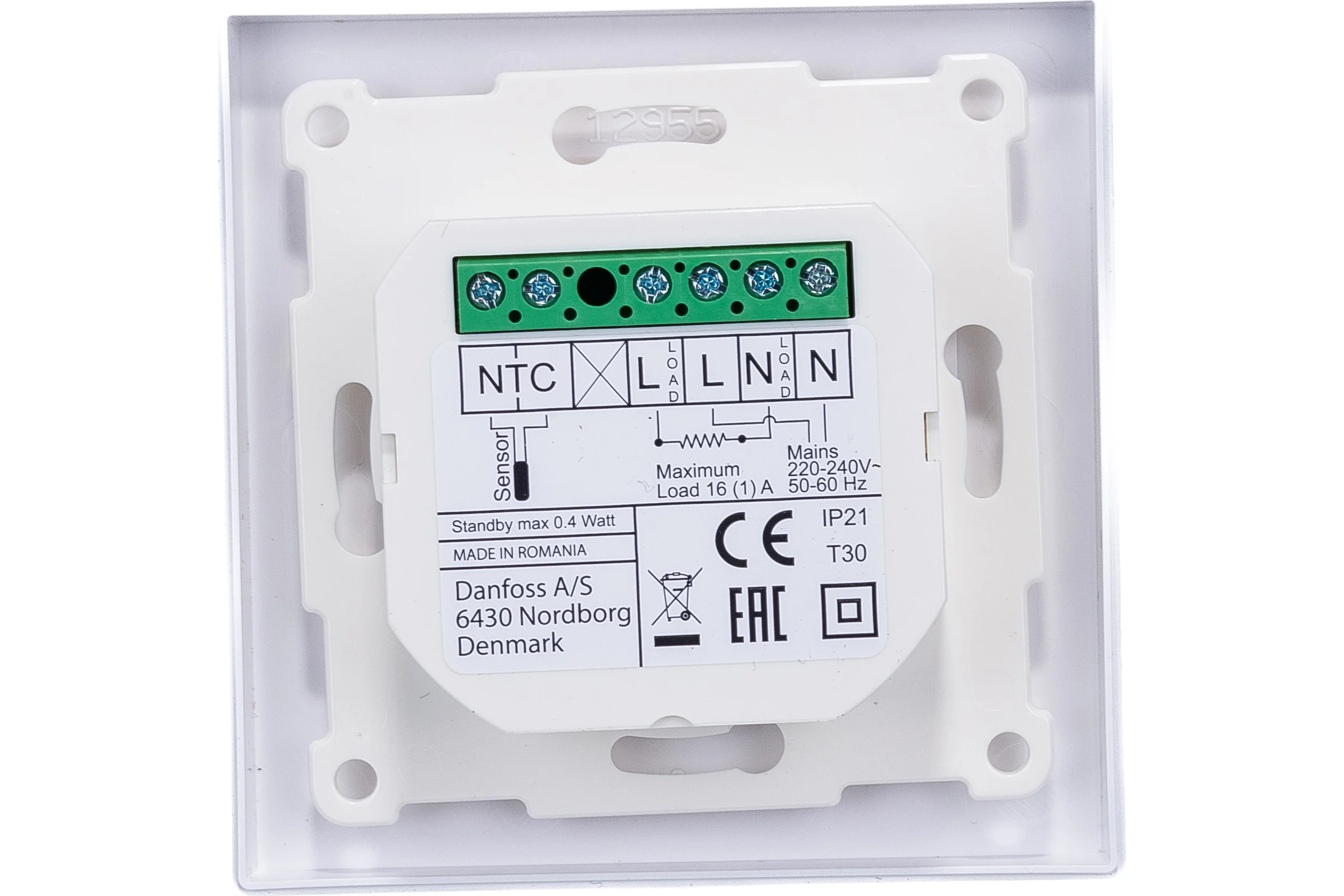 Терморегулятор DEVIreg™ Smart интеллектуальный с Wi-Fi, полярно-белый, 16А DEVI 140F1140