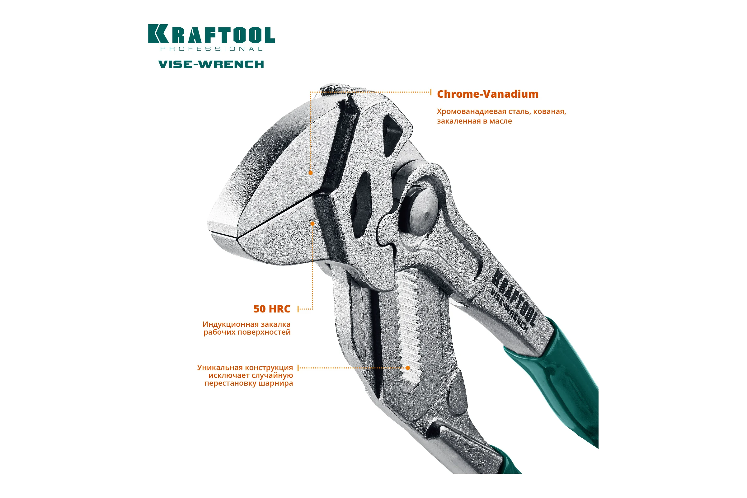 Переставные клещи-гаечный ключ Kraftool Vise-Wrench 22065
