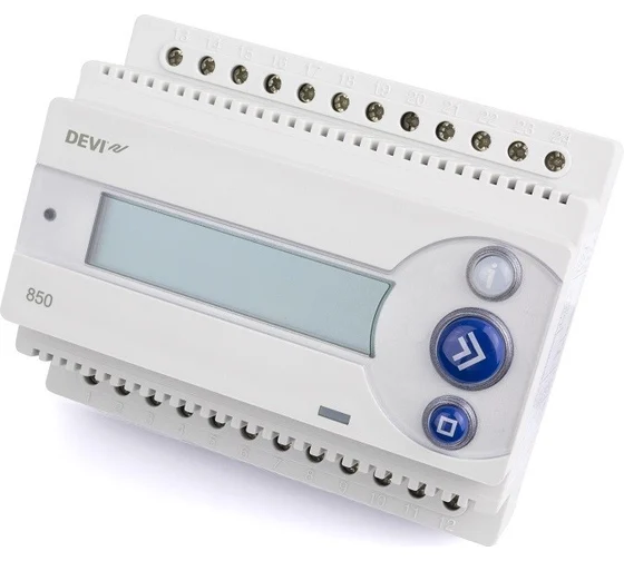 Терморегулятор DEVIreg™ D-850 IV на шину DIN, с источником питания 24 В DEVI 140F1084