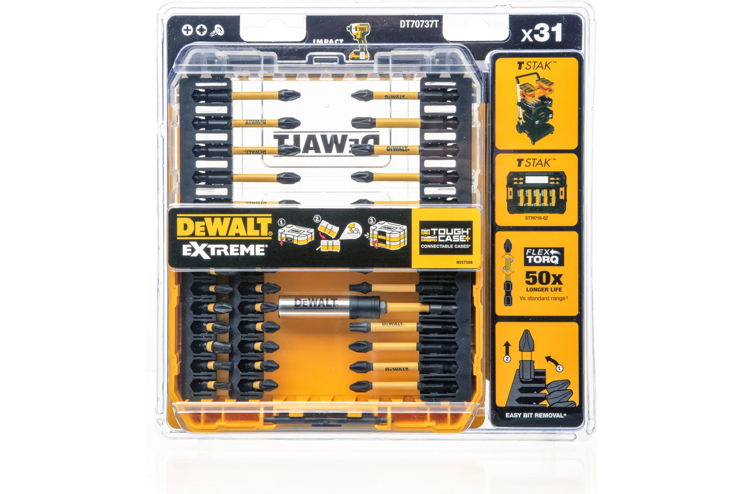 Набор бит и насадок FLEXTORQ 31 предмет DEWALT DT70737T-QZ