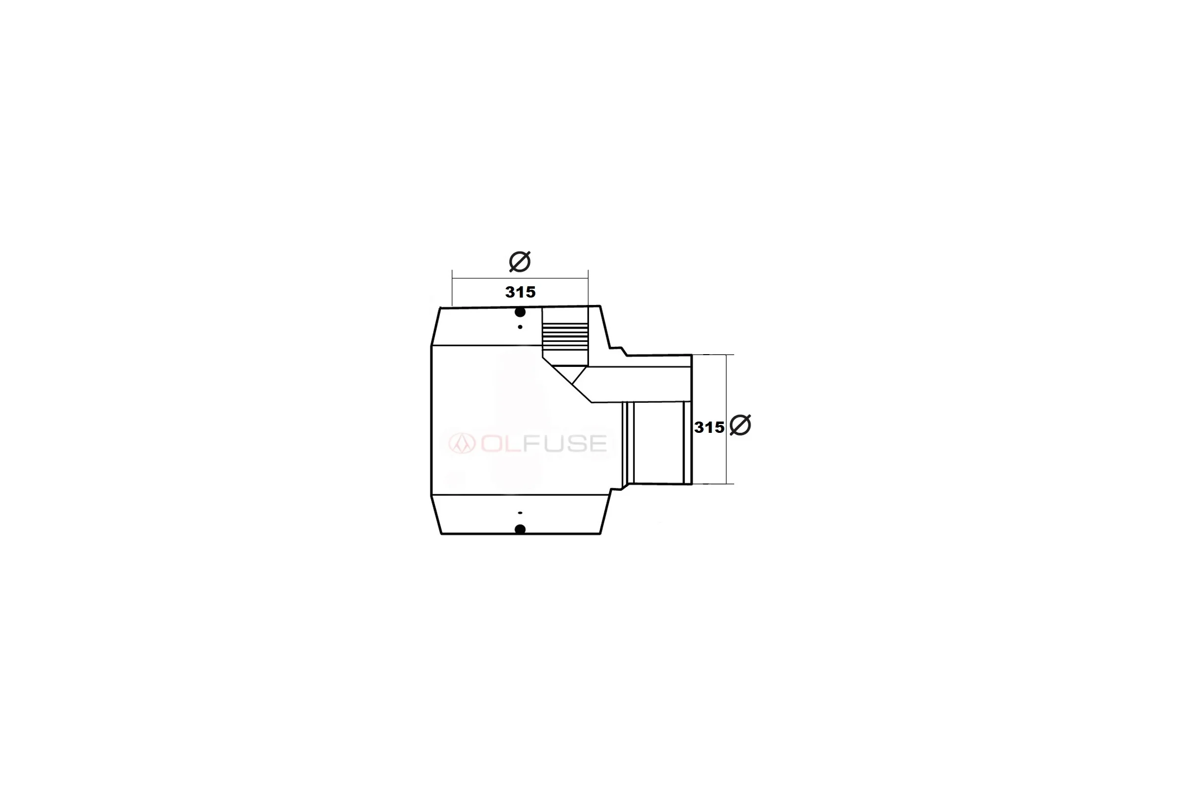 Тройник OLFUSE электросварной 90 pn16 sdr11 pe100 d315, 7727315000