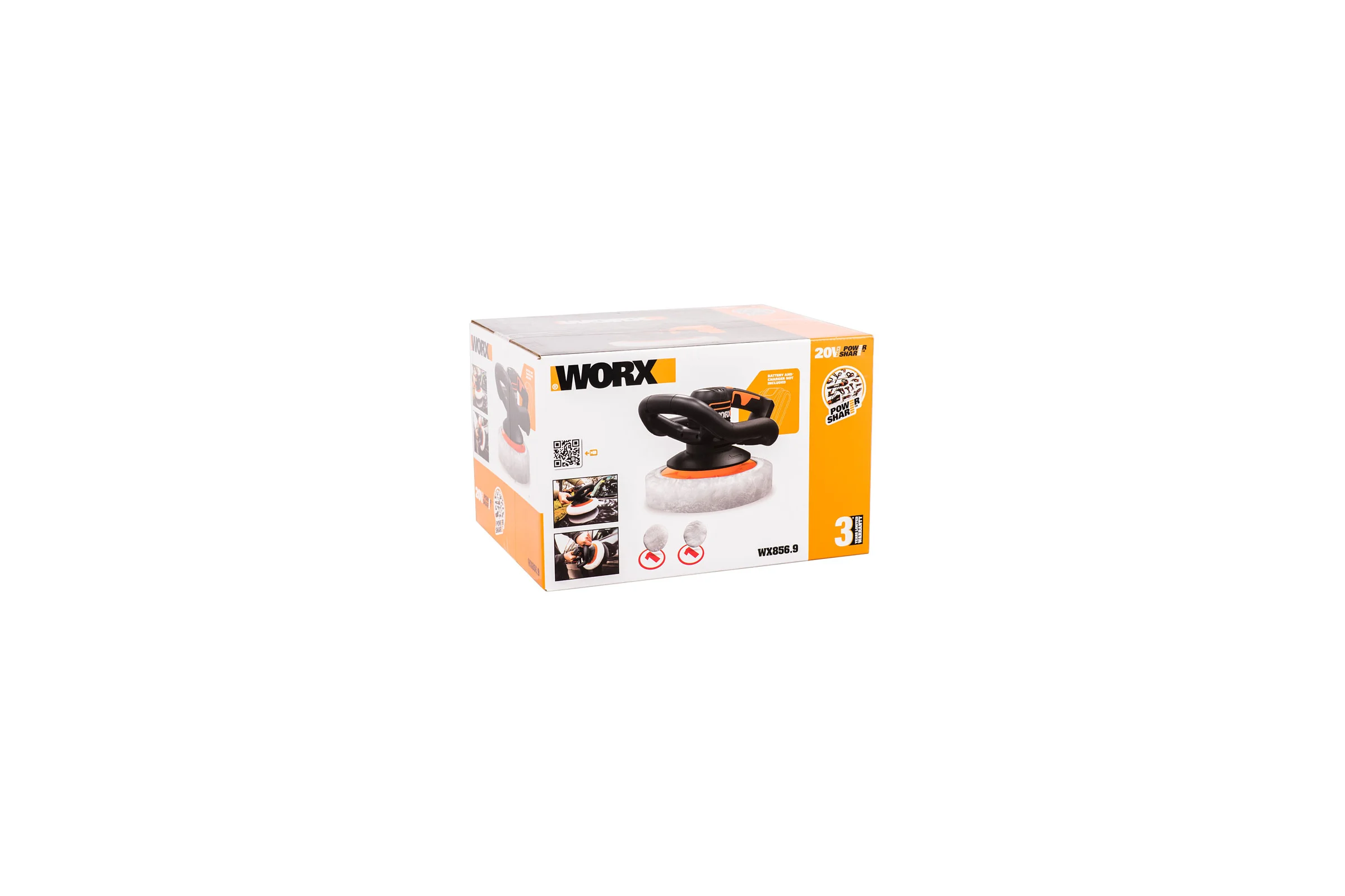 Аккумуляторная полировальная машина WORX 20 В, 254 мм, без АКБ и ЗУ, коробка WX856.9