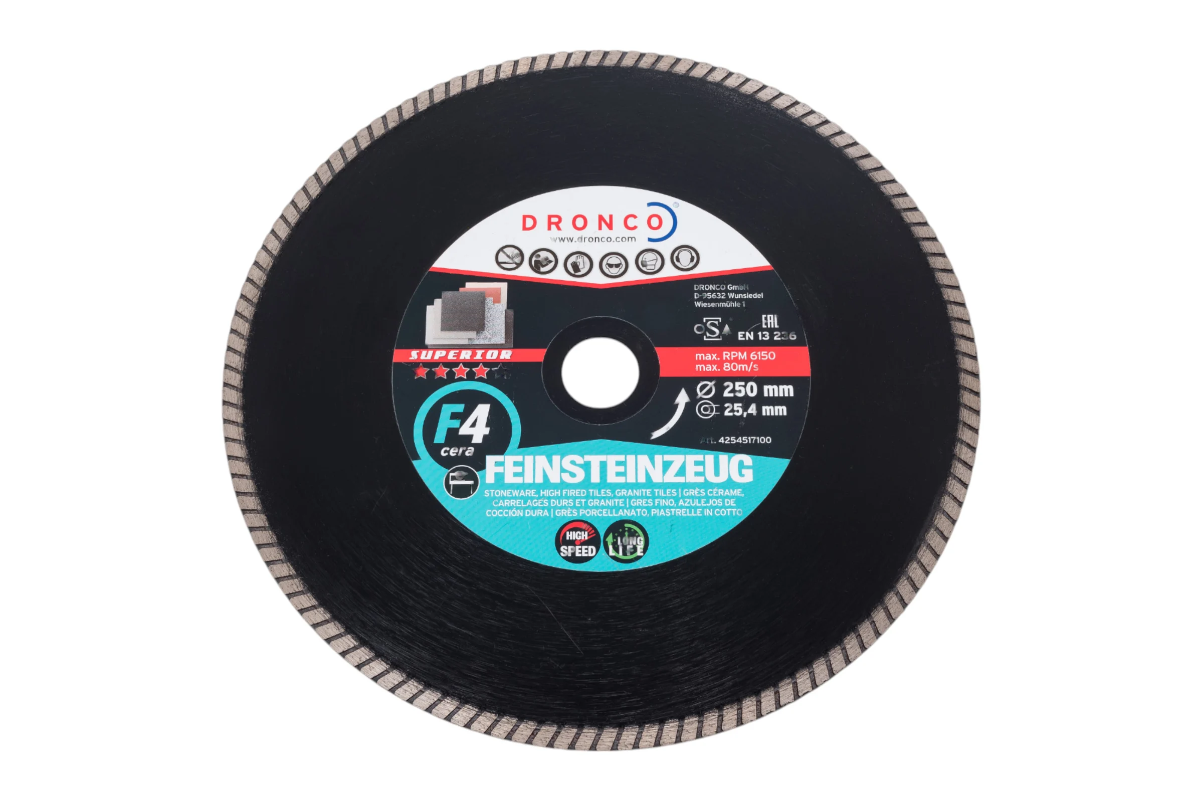 Диск алмазный F4 Cera Express GRF (250x2x25.4 мм) DRONCO 4254517100