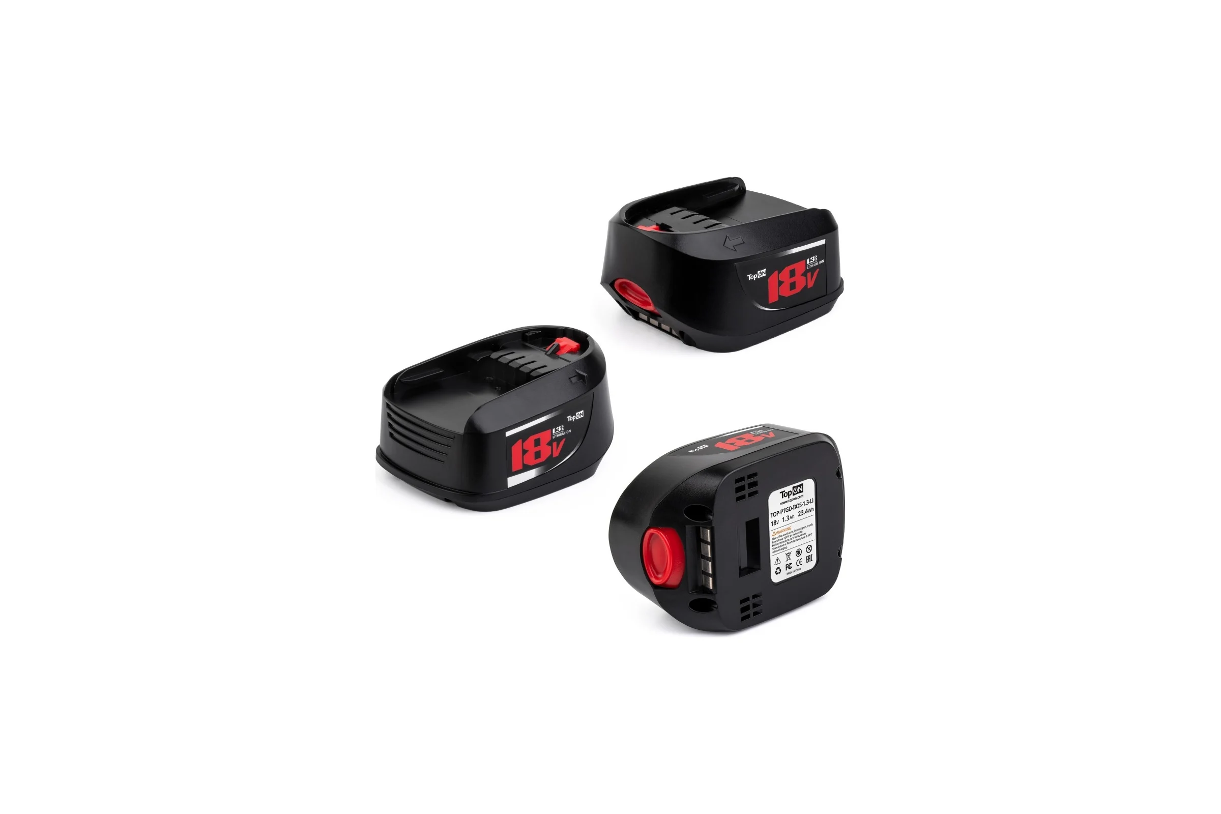 Аккумулятор для Bosch (Li-Ion, 18В, 1.3Ач) TopON PN: 2 607 336 040 TOP-PTGD-BOS-18-1.3
