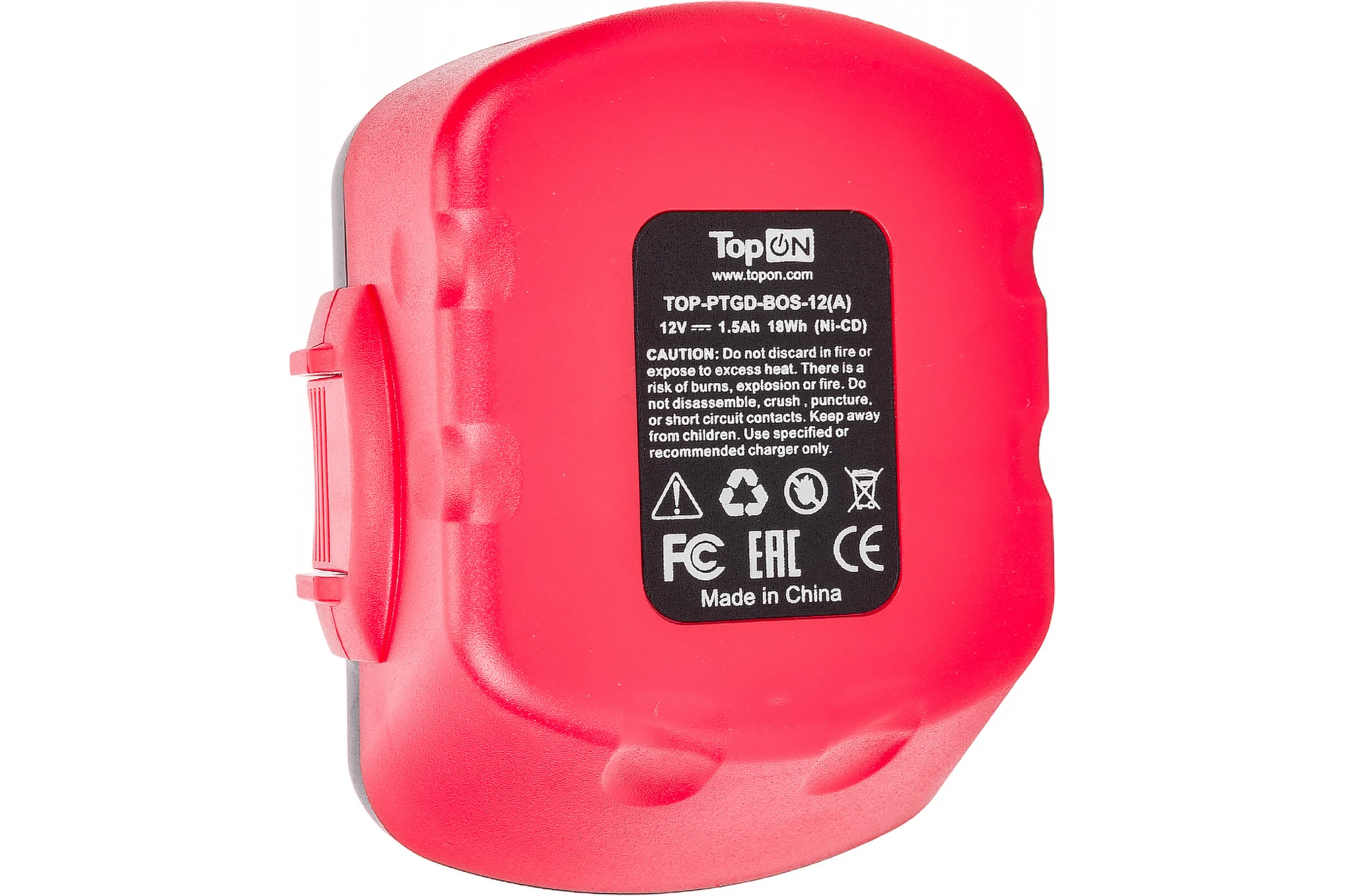 Аккумулятор для электроинструмента Bosch EXACT, GDR, GML, GSR, PSB, PSR (Ni-Cd, 12В, 1.5Ач) TopON PN: 2 607 335 542 TOP-PTGD-BOS-12/A/