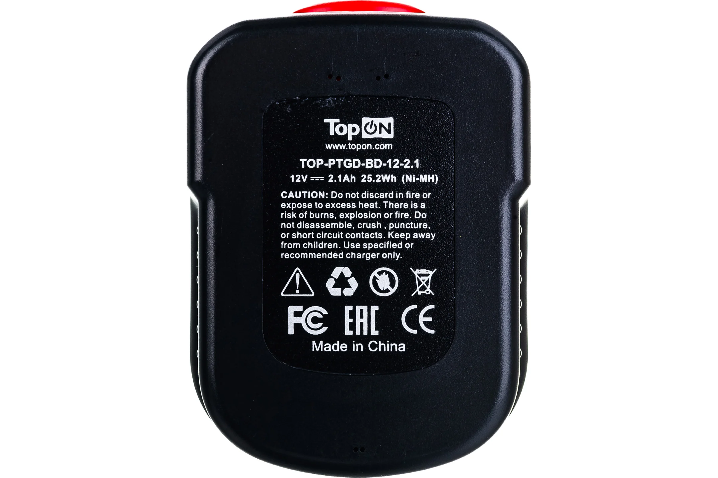 Аккумулятор для электроинструмента Black & Decker (Ni-Mh, 12В, 2.1Ач) TopON PN: A12 TOP-PTGD-BD-12-2.1