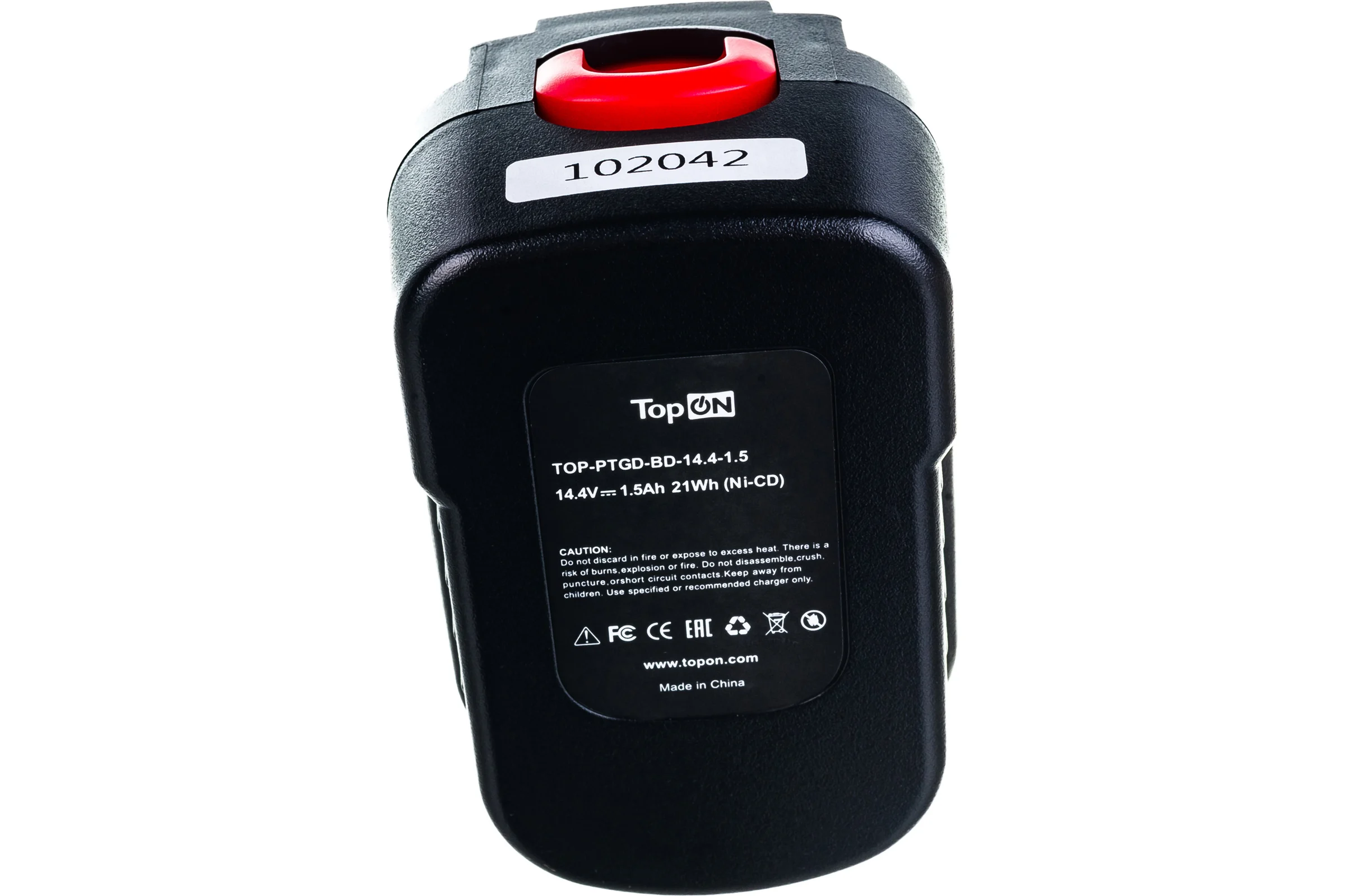 Аккумулятор для электроинструмента Black & Decker (Ni-Сd, 14.4В, 1.5Ач) TopON PN: A14 TOP-PTGD-BD-14.4-1.5
