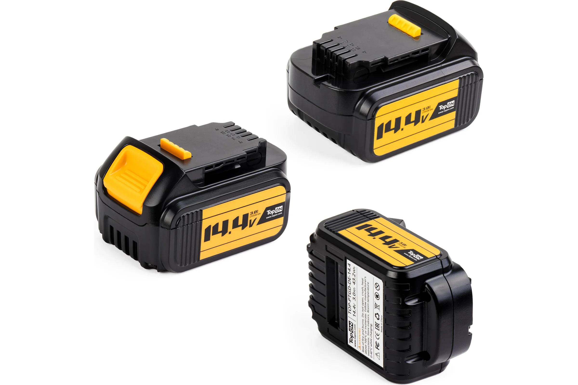 Аккумулятор для электроинструмента DeWalt (Li-Ion, 14.4В, 3Ач) TopON PN: DCB140 TOP-PTGD-DE-14.4