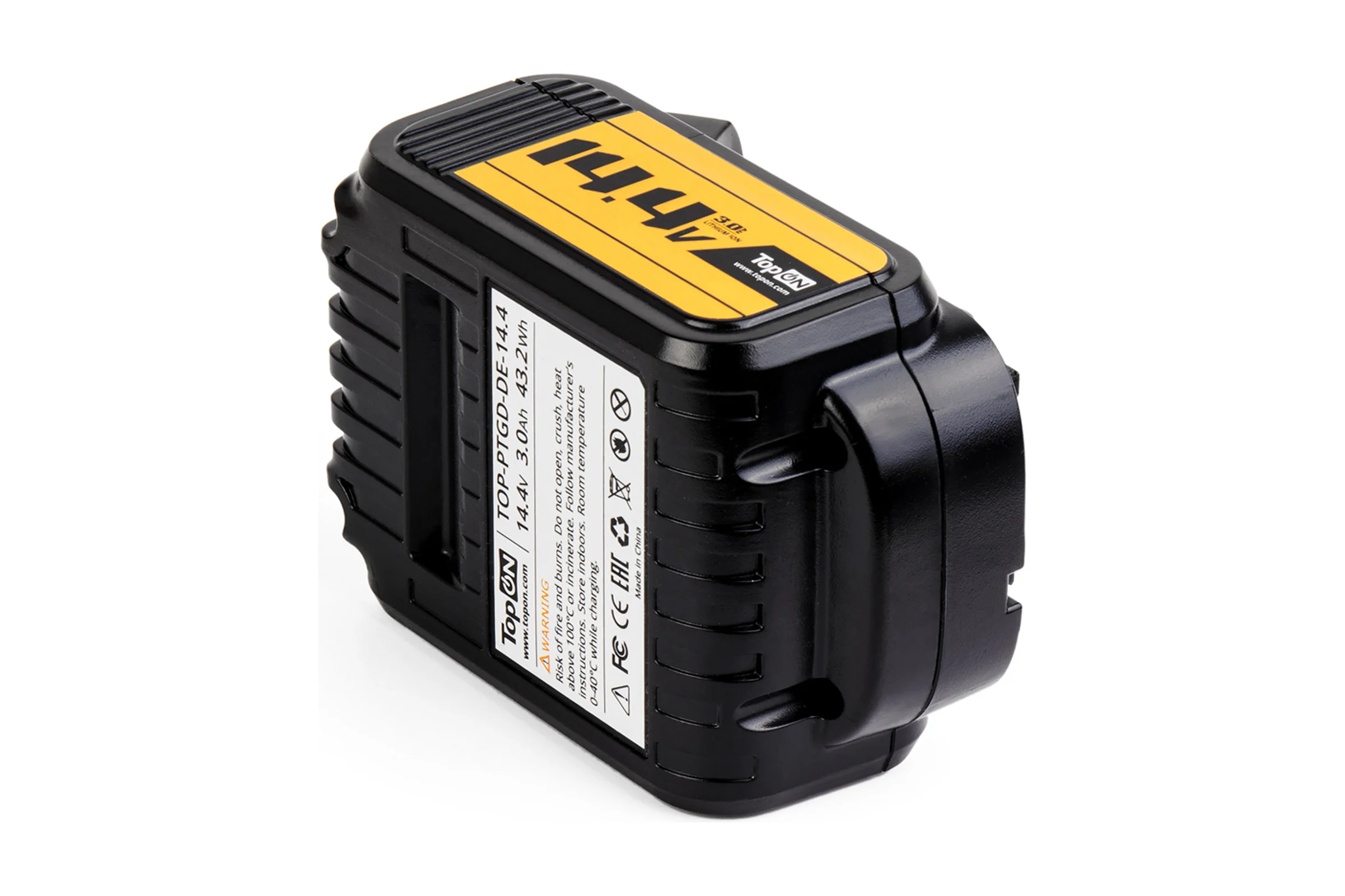 Аккумулятор для электроинструмента DeWalt (Li-Ion, 14.4В, 3Ач) TopON PN: DCB140 TOP-PTGD-DE-14.4