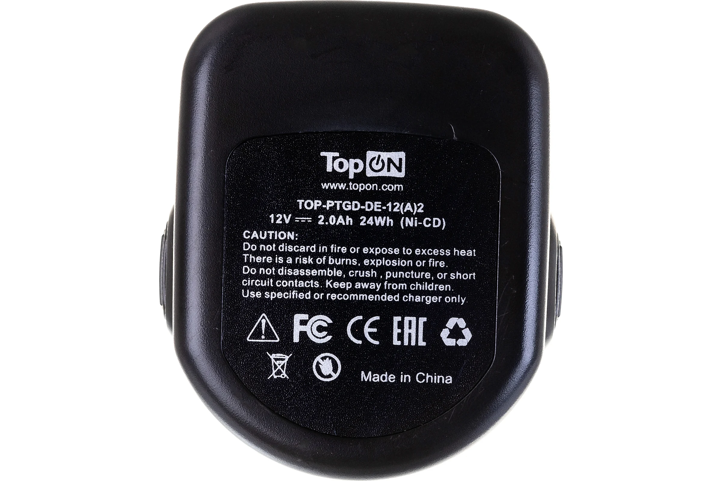 Аккумулятор для электроинструмента DeWalt (Ni-Cd, 12В, 2Ач) TopON PN: DC9071 TOP-PTGD-DE-12/A/2