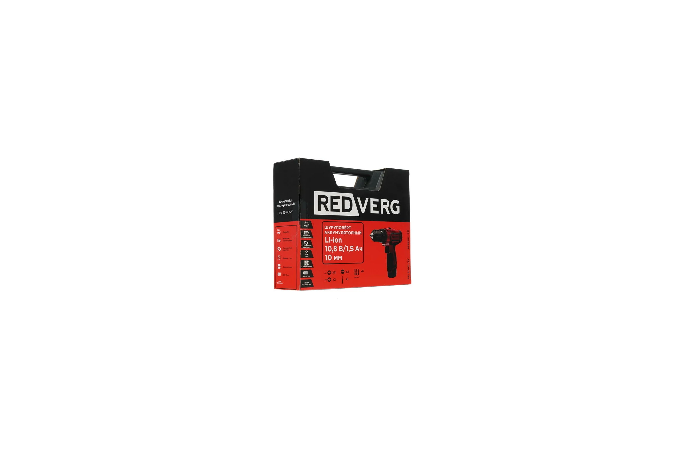 Аккумуляторная дрель-шуруповерт REDVERG RD-SD10L/2Y 6628688