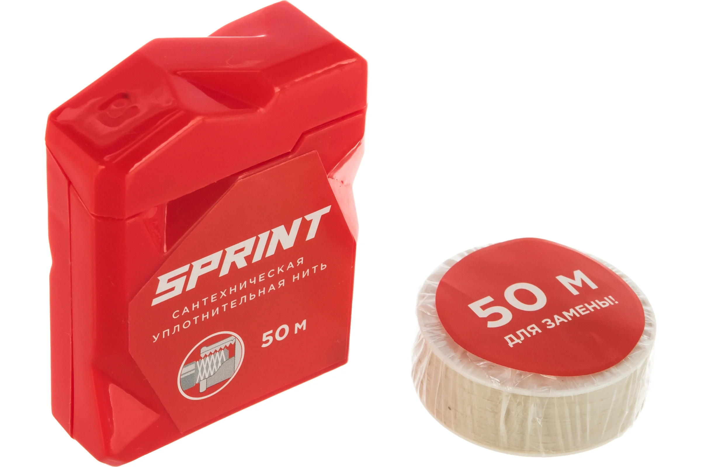 Уплотнительная нить Sprint бокс, м-50, бокс +50м катушка, блистер 4630009040613