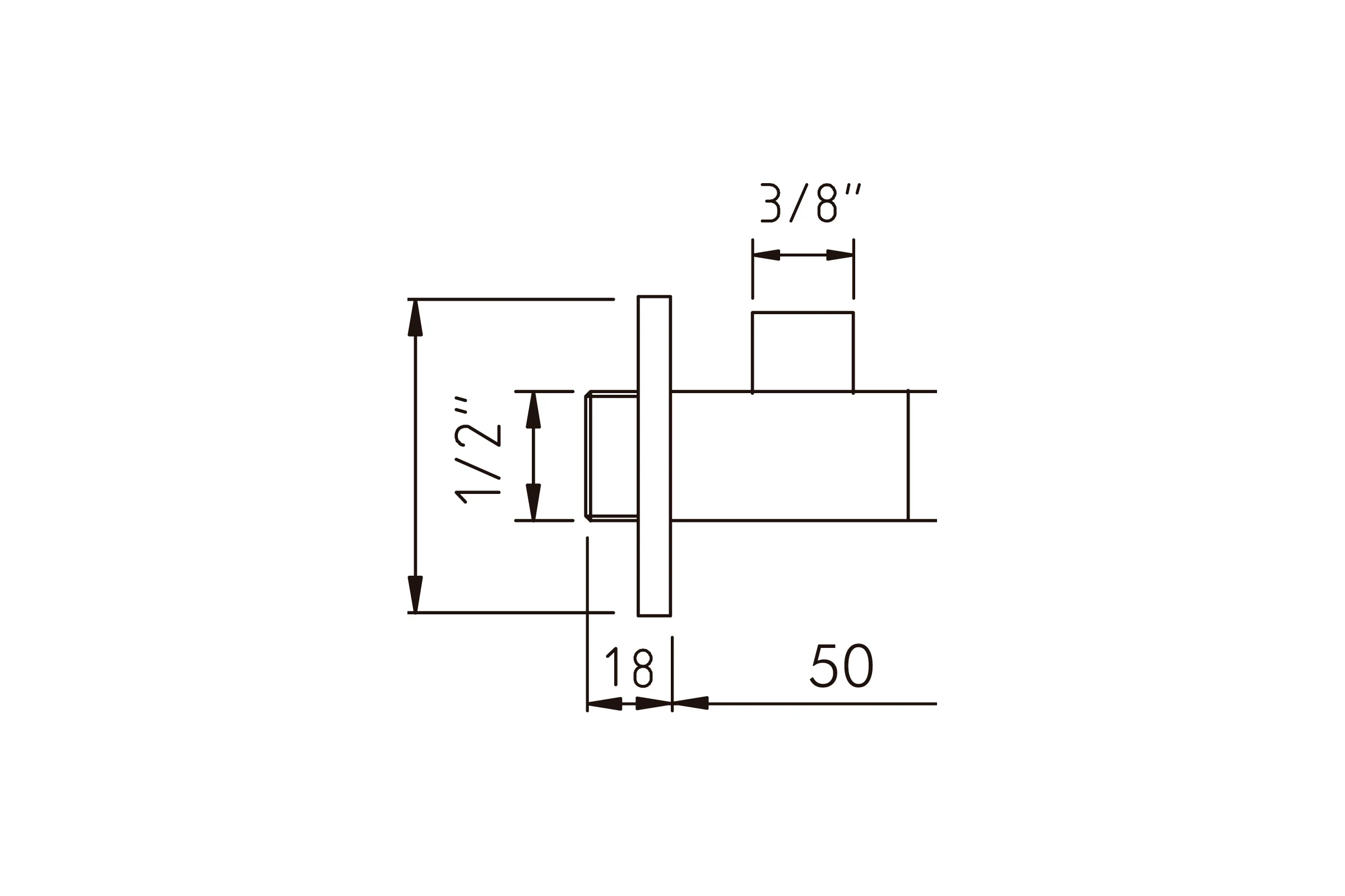 Угловой настенный вентиль CLEVER BIMINI 1/2" х 3/8" для подключения смесителя 97106