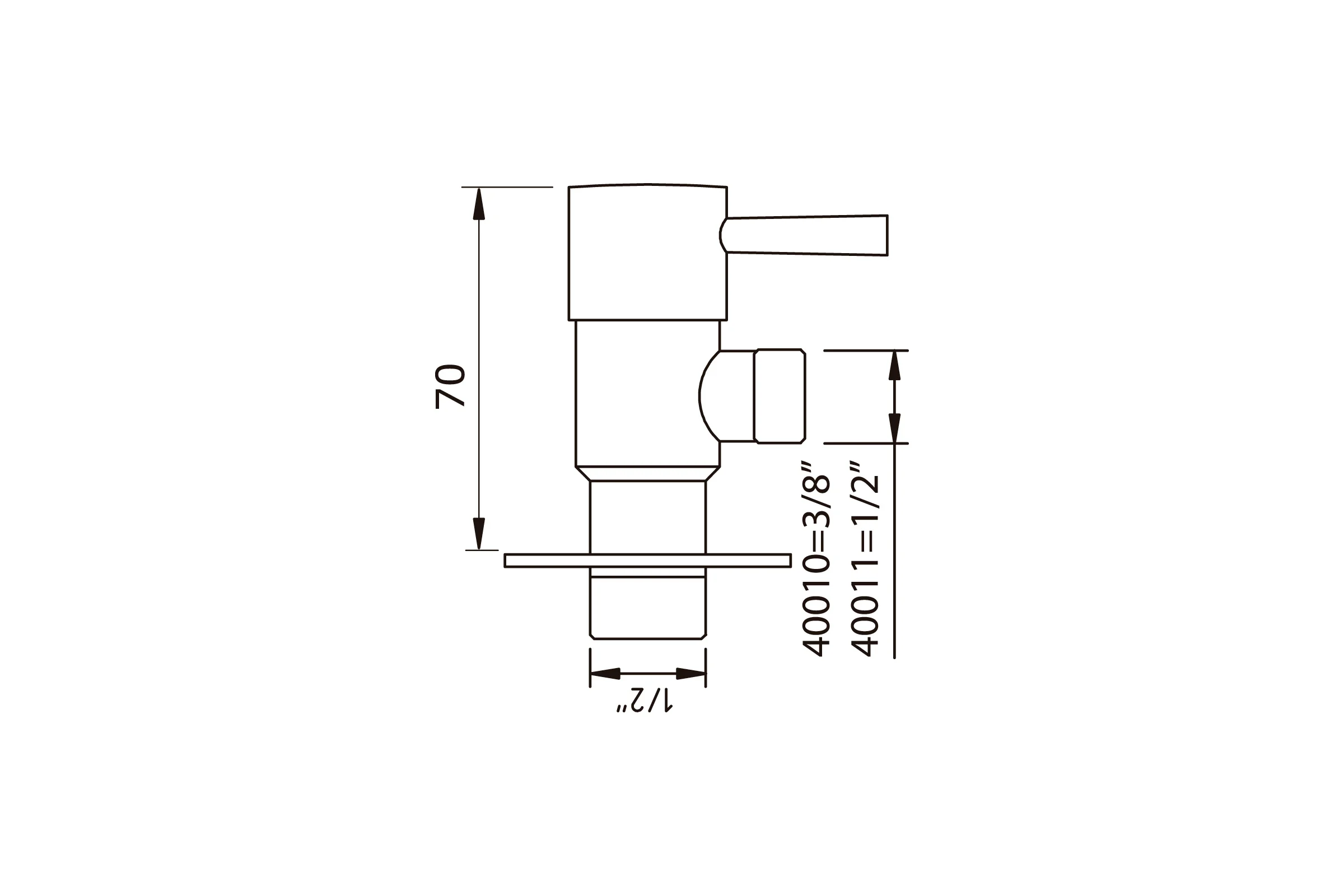 Угловой вентиль CLEVER DESIGN 1/2" х 3/8" 40010