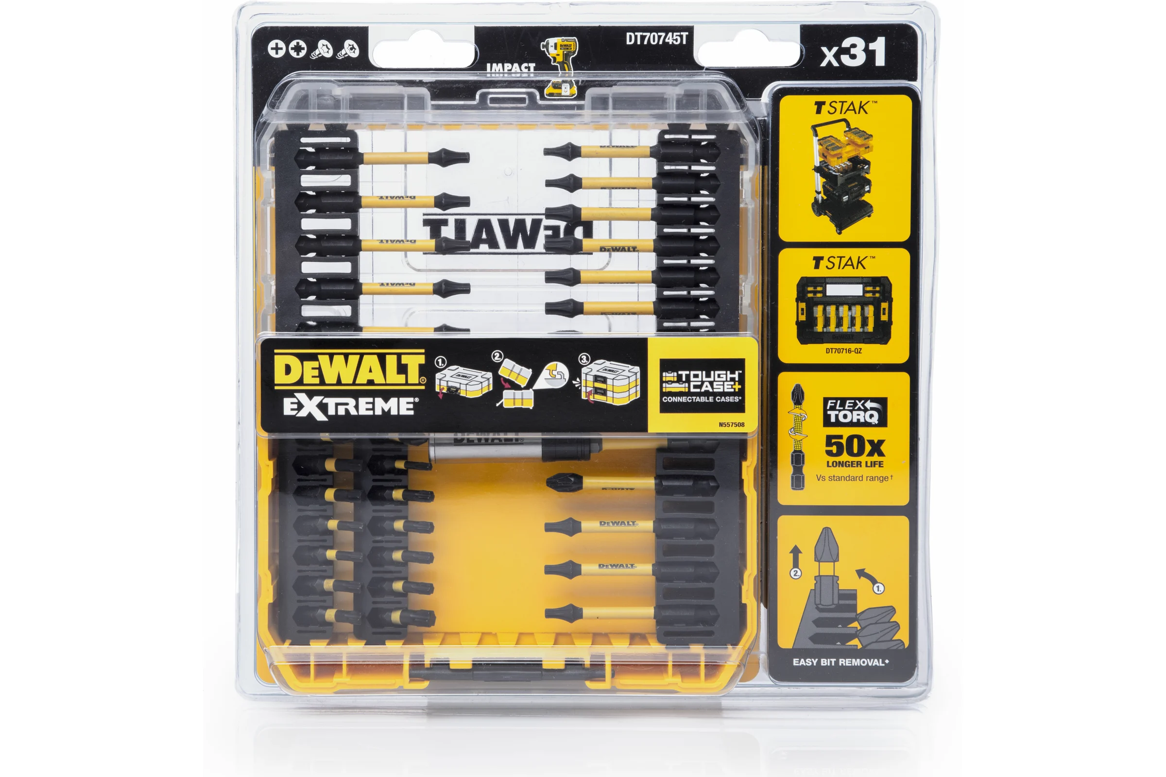 Набор бит и насадок FLEXTORQ 31 предмет DEWALT DT70745T-QZ