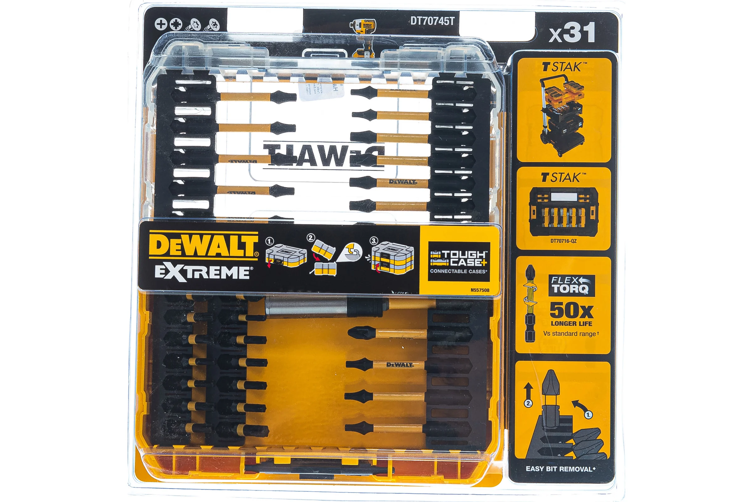 Набор бит и насадок FLEXTORQ 31 предмет DEWALT DT70745T-QZ