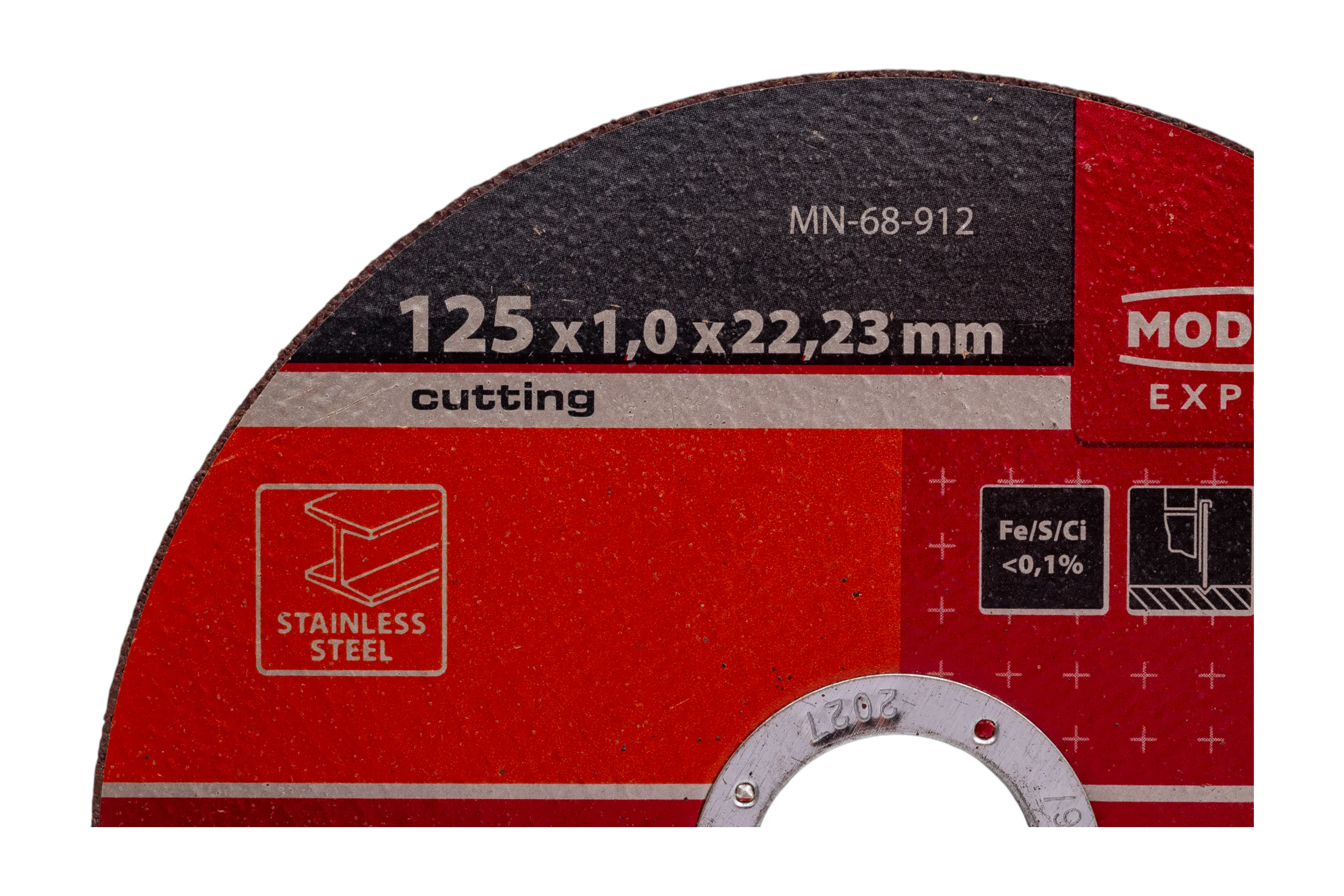 Диск для резки нержавеющей стали 125x1.0x22.23 мм, плоский MODECO MN-68-912