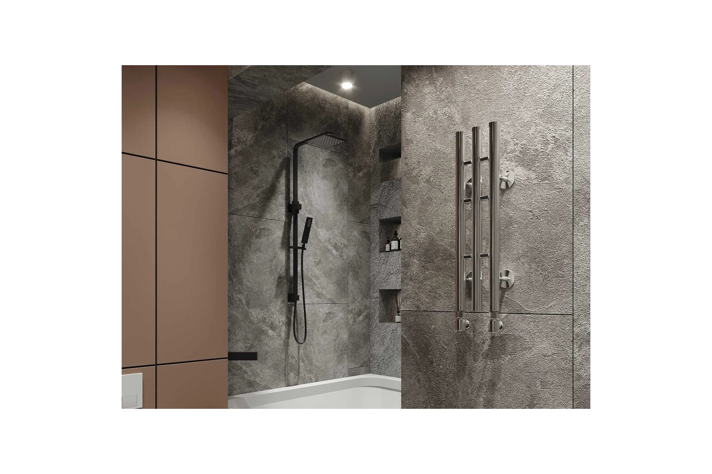 Водяной полотенцесушитель GUARDO STRETTO 1200x140 с 3 перекладинами хромированный  STRETTO 1214 CH