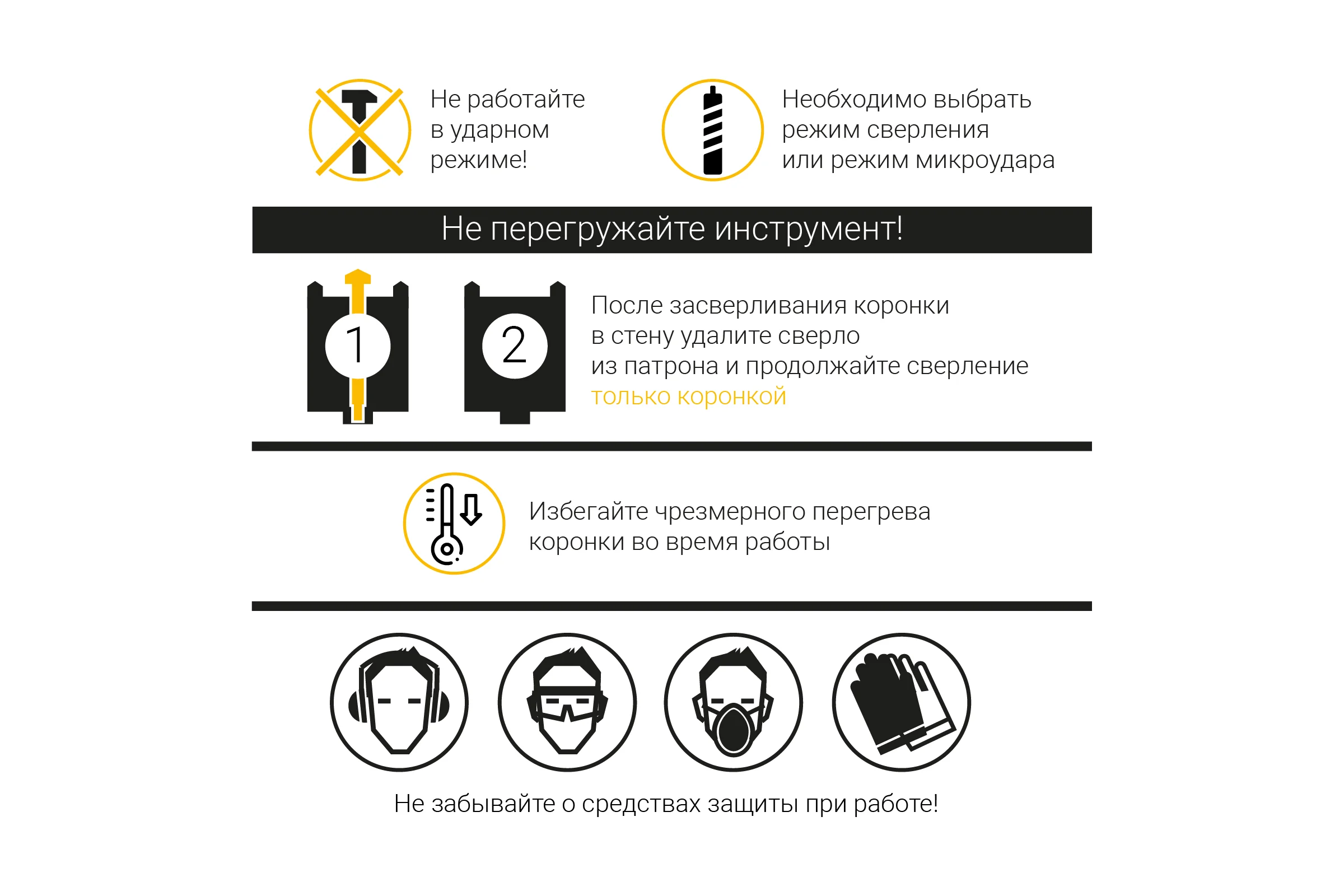 Коронка алмазная с микроударом для подрозетников (68/63) мм М16 с верхним пылеотводом RAGE Furious 559469