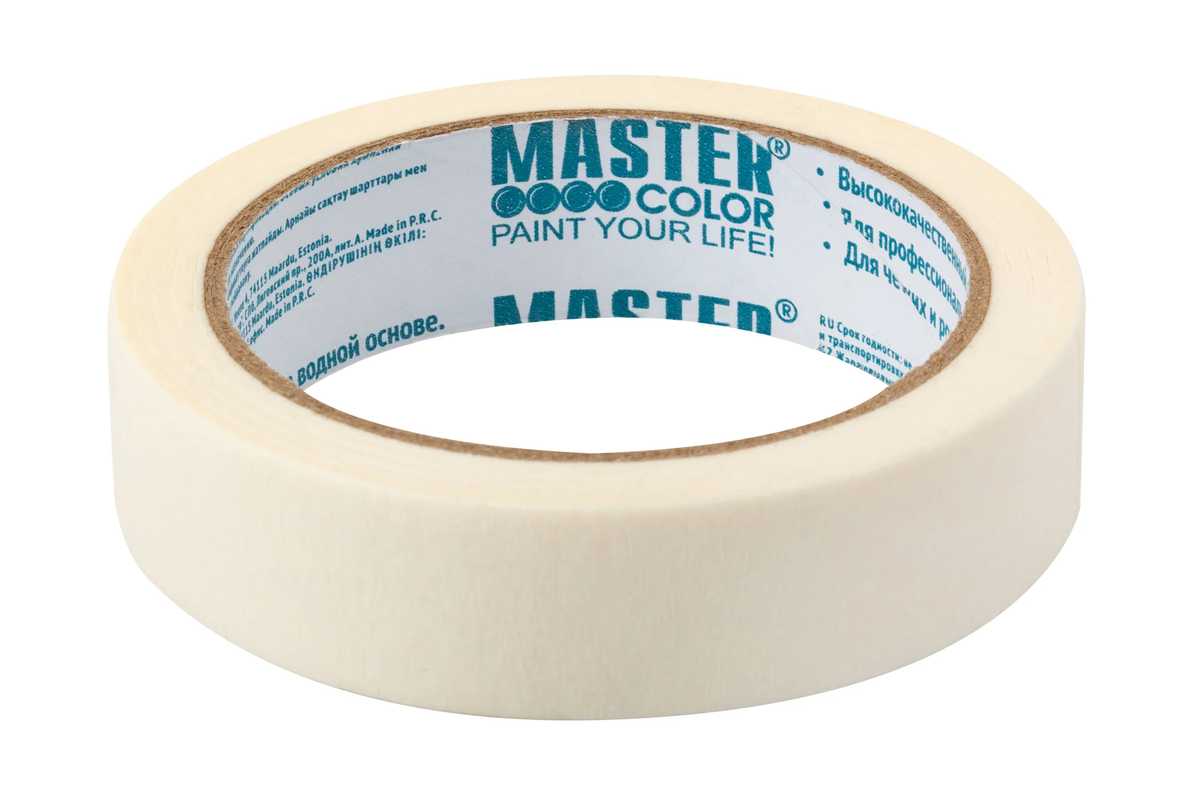 Малярная бумажная лента MASTER COLOR термостойкость до 80C, 24 мм х 25 м 30-6102