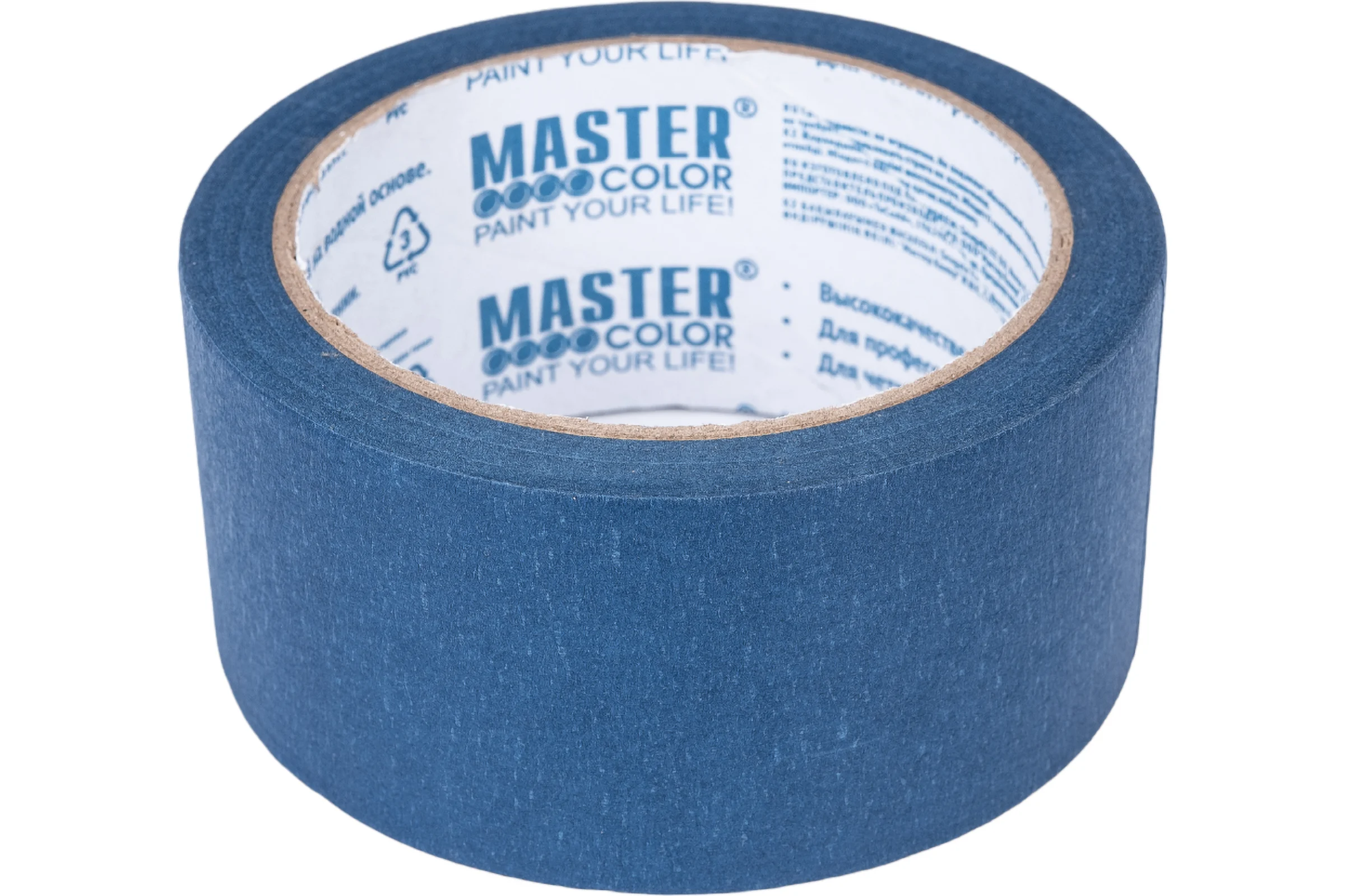 Малярная бумажная лента MASTER COLOR синяя, термостойкость до 100C, 48 мм х 25 м 30-6114