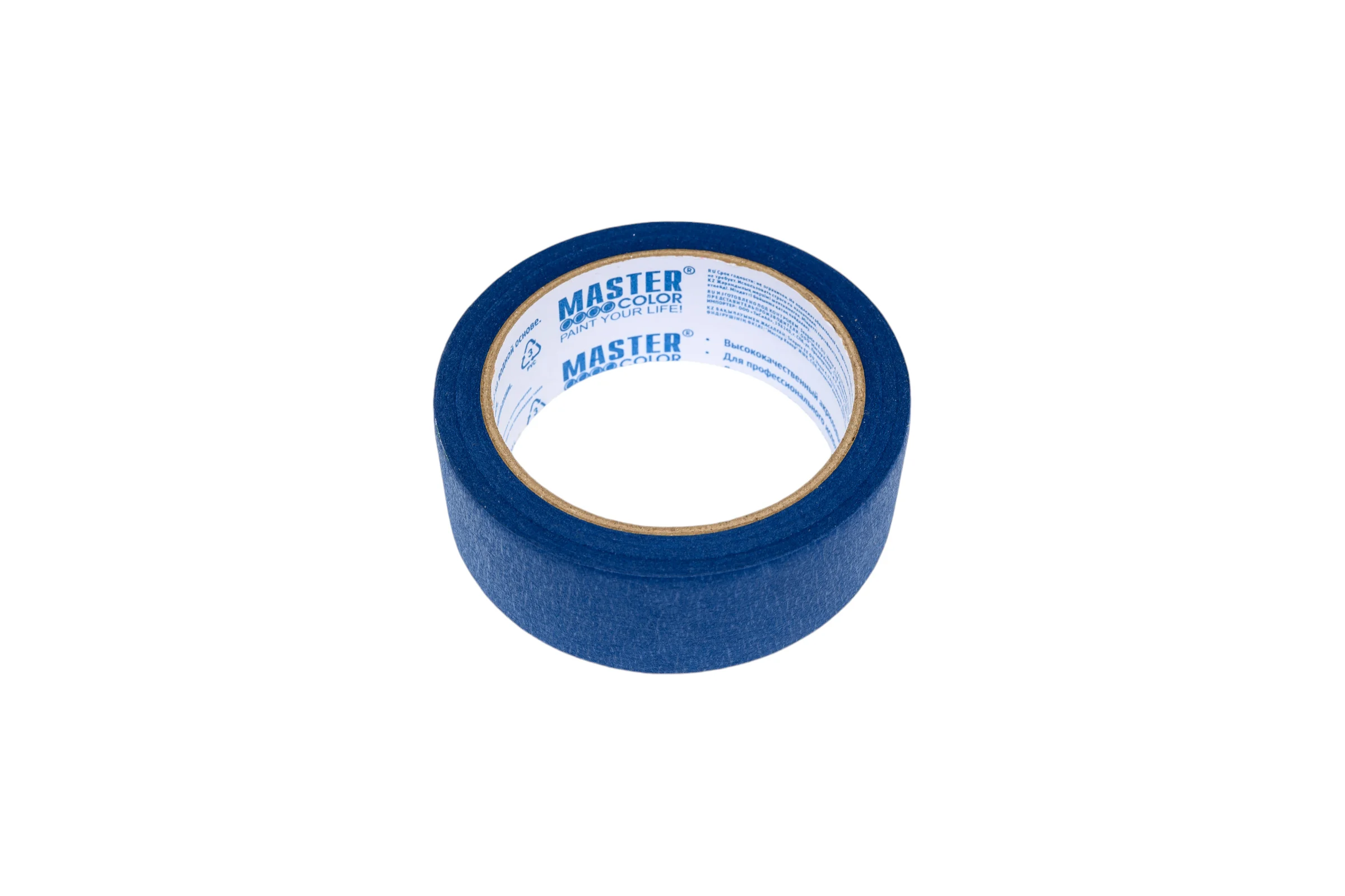 Малярная бумажная лента MASTER COLOR синяя, термостойкость до 100C, 36 мм х 25 м 30-6113