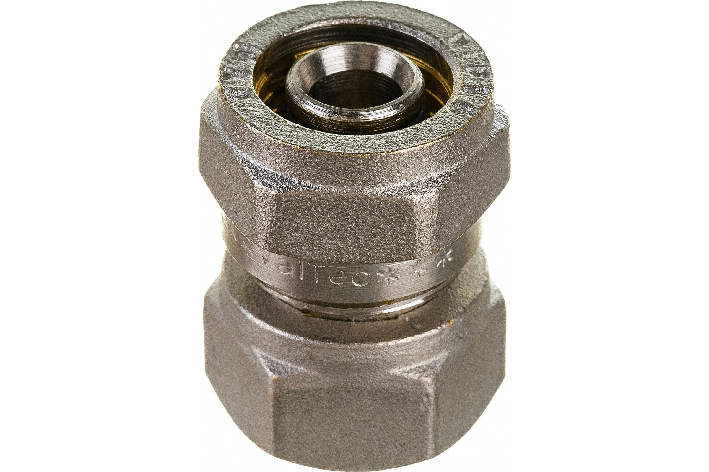 Обжимной соединитель с накидной гайкой VALTEC 16х1/2 VTm.322.N.001604