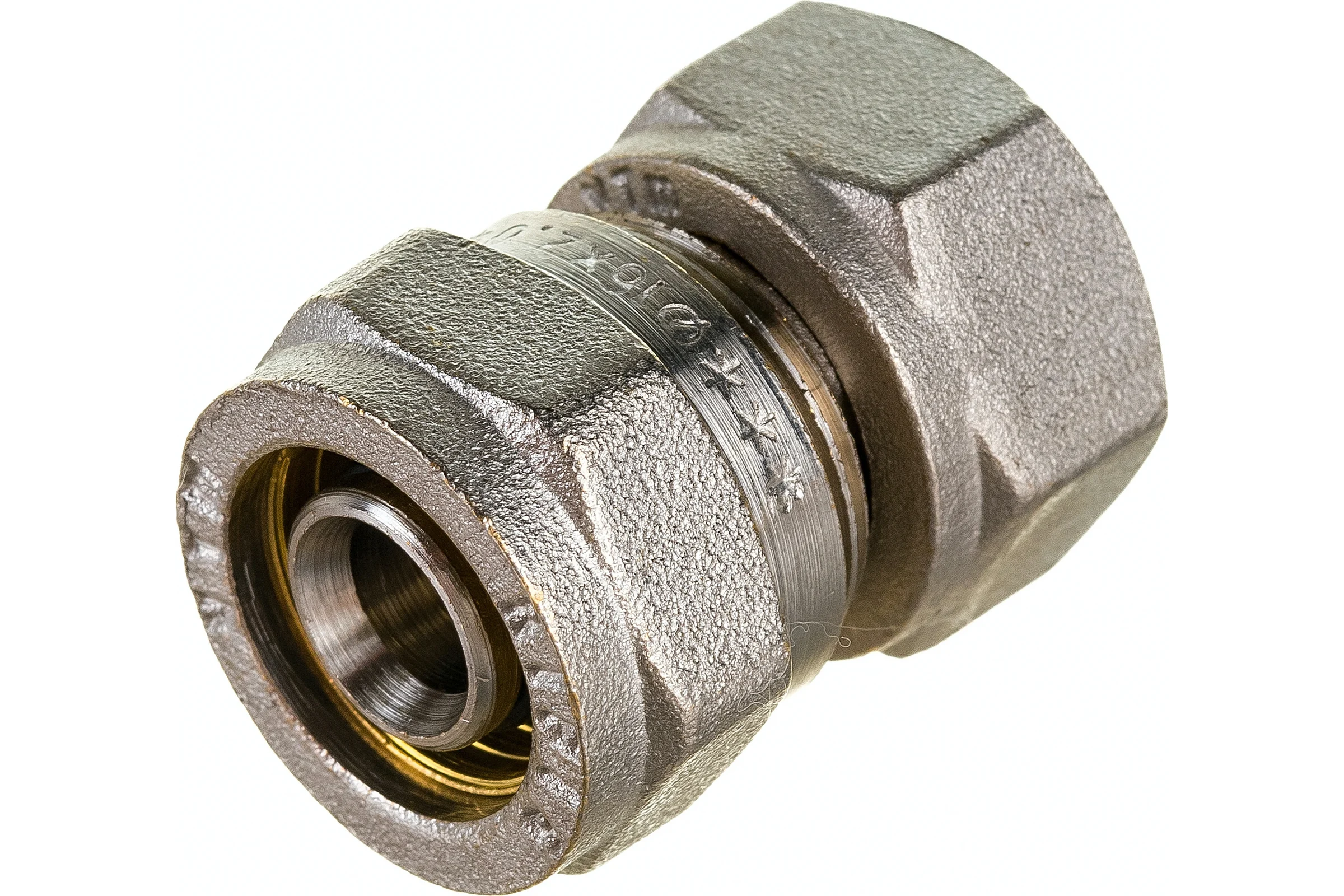 Обжимной соединитель с накидной гайкой VALTEC 16х1/2 VTm.322.N.001604