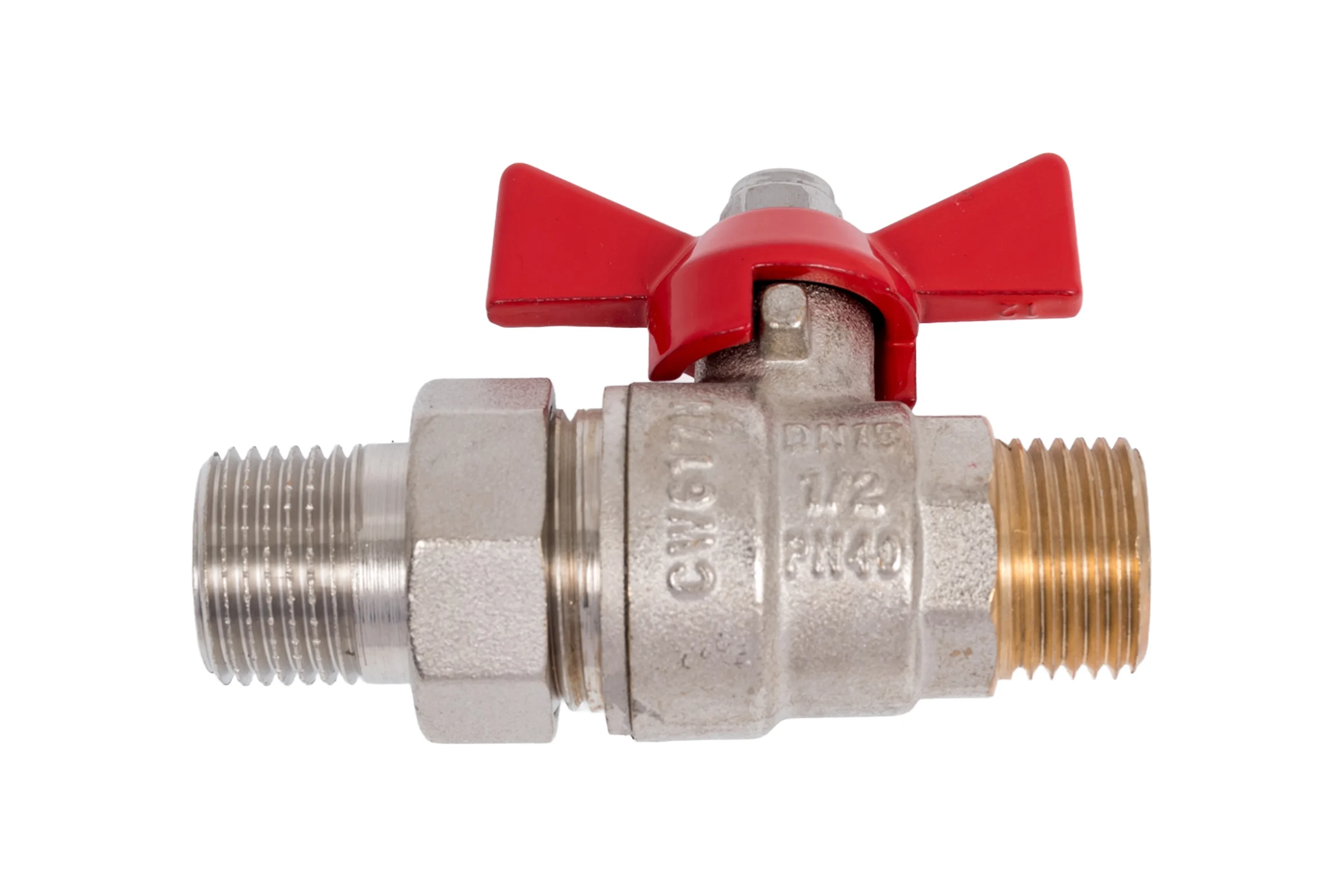 Шаровой кран VALTEC BASE с полусгоном 1/2 нар.-нар. VT.226.N.04