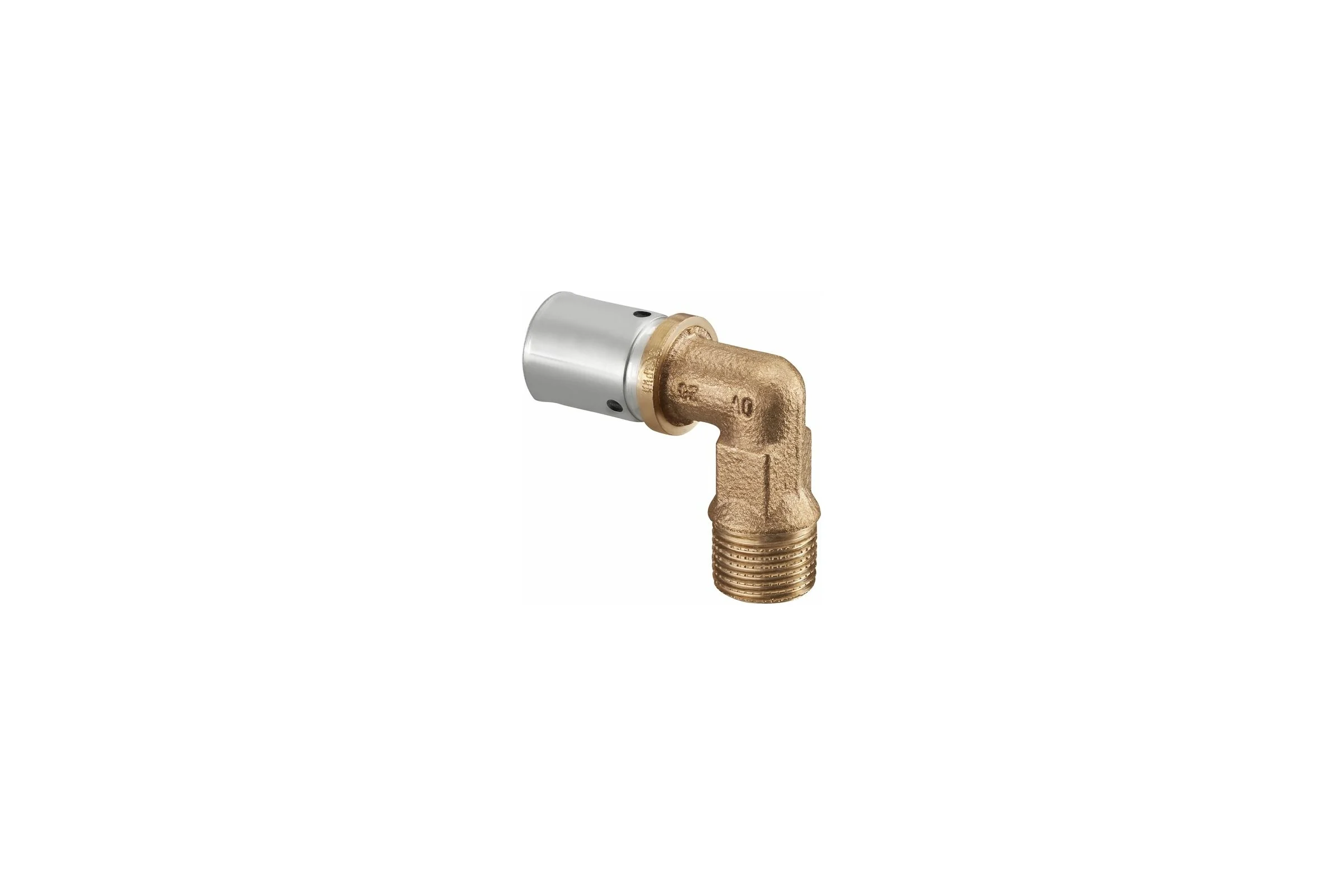 Прессовый угольник-переход Oventrop Cofit P, Н, 20 x 2,5 x 1/2", бронза RX 1512345