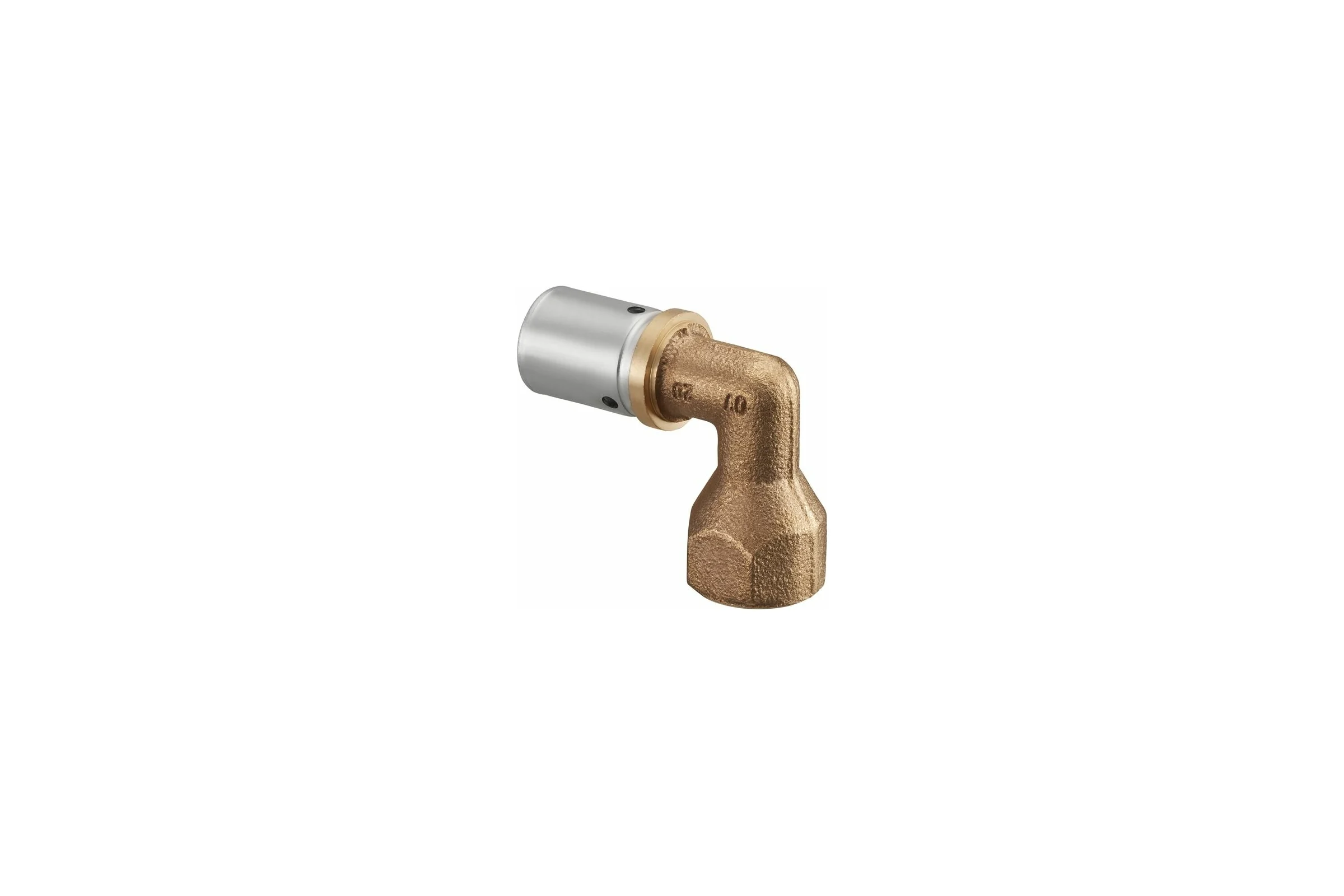 Прессовый угольник-переход Oventrop Cofit P, В, 16 x 2 x 1/2", бронза RX 1512443