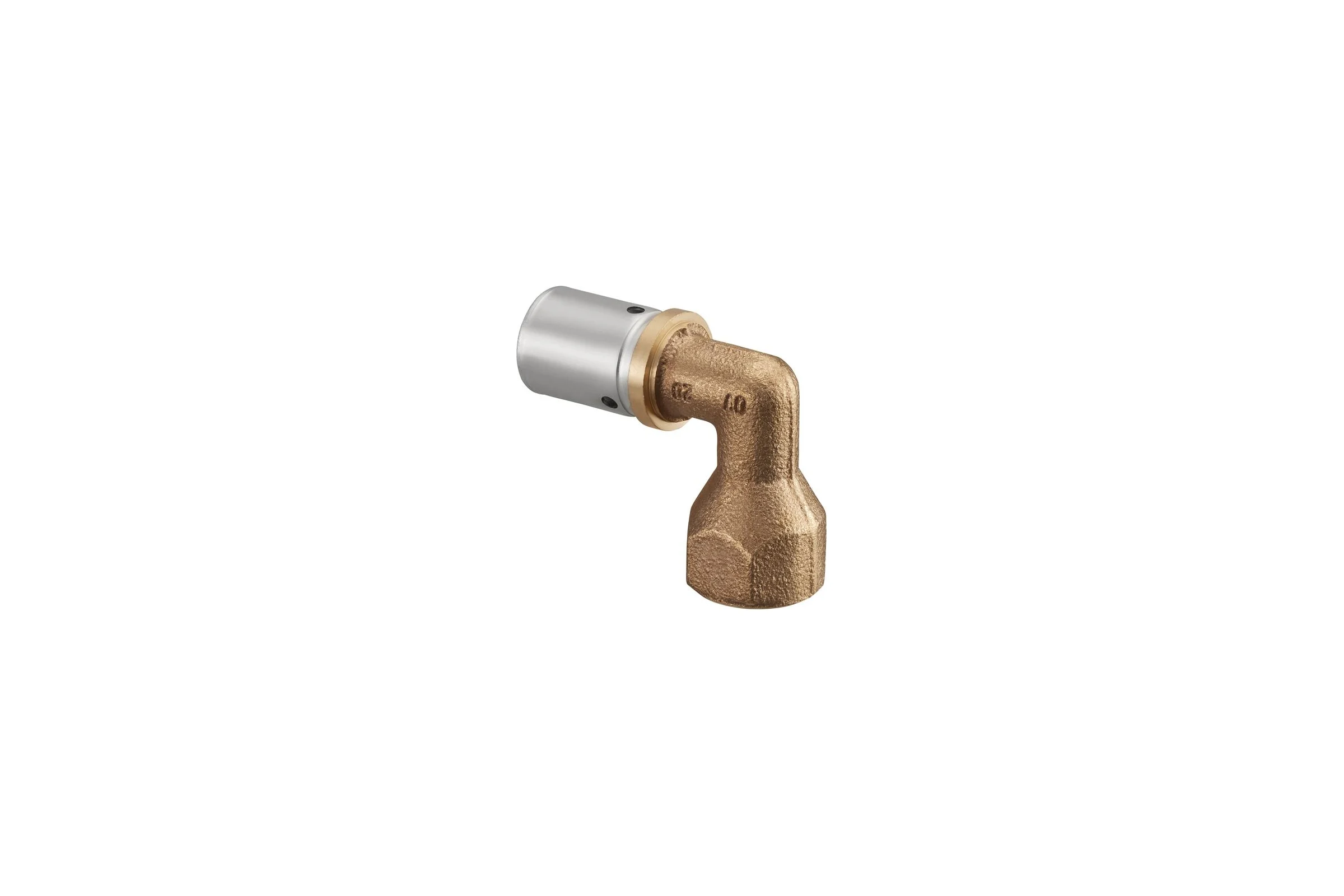 Прессовый угольник-переход Oventrop Cofit P, В, 26 x 3 x 3/4", бронза RX 1512447