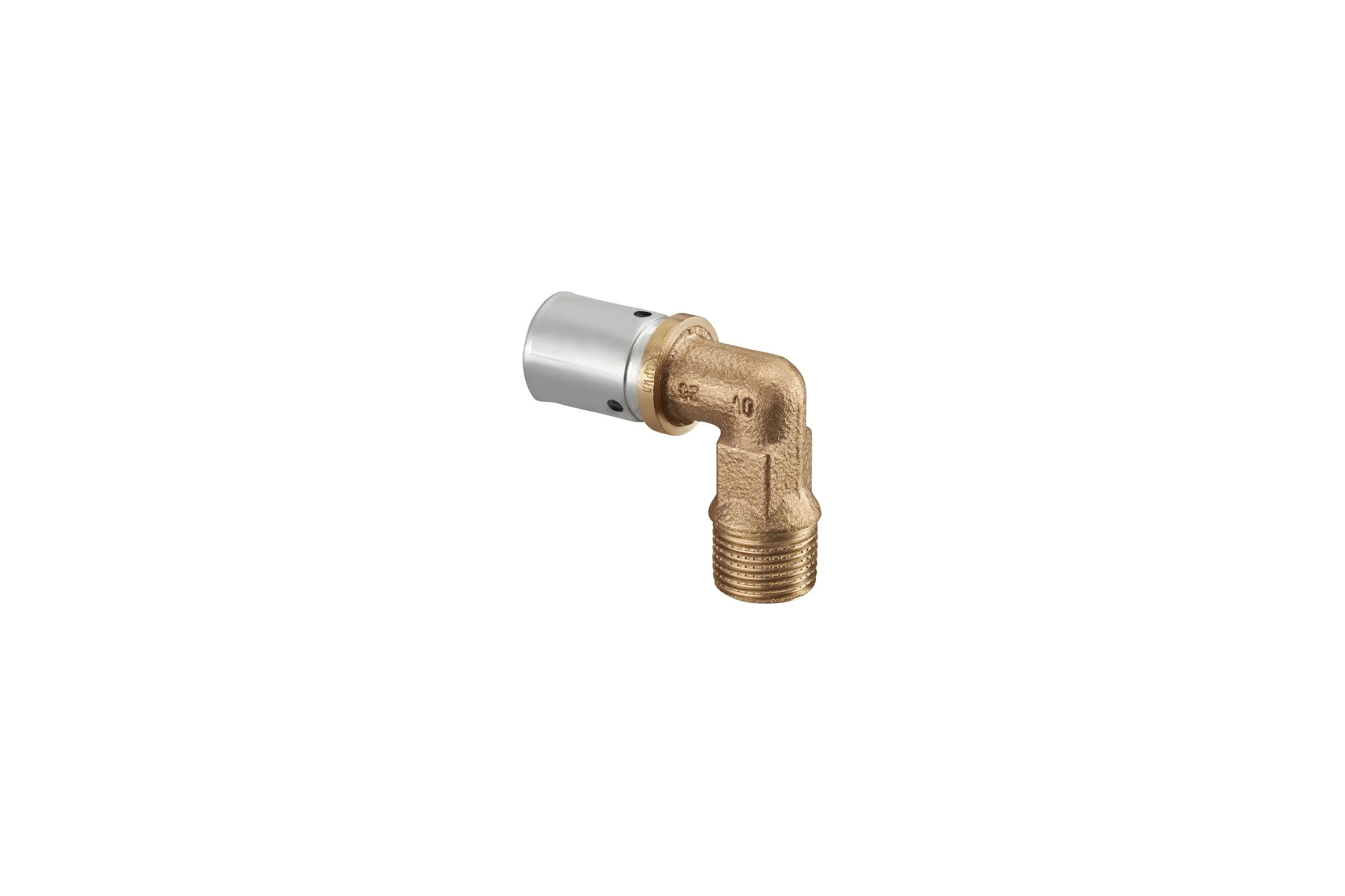 Прессовый угольник-переход Oventrop Cofit P, Н, 16 x 2 x 1/2", бронза RX 1512343