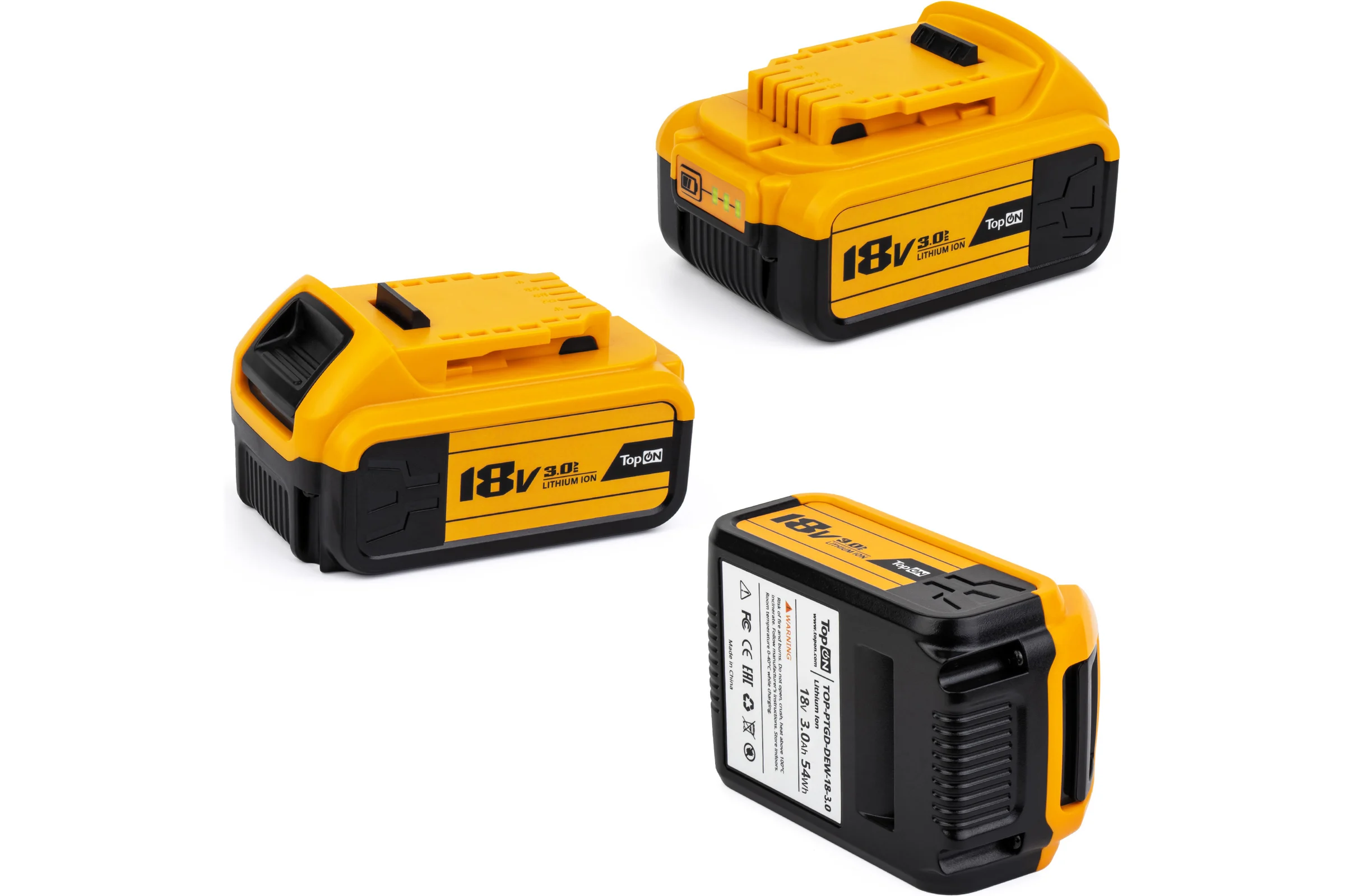 Аккумулятор для DeWalt 18В, 3 А*ч (Li-Ion) PN: DCB180 TopOn TOP-PTGD-DEW-18.3.0